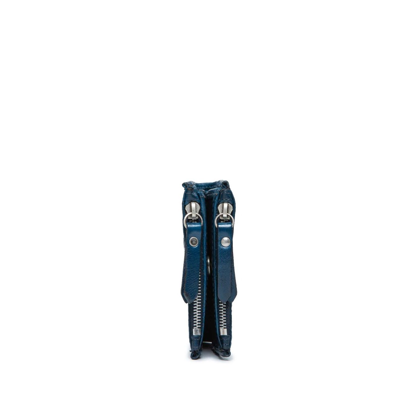 portafogli doppia zip blu 