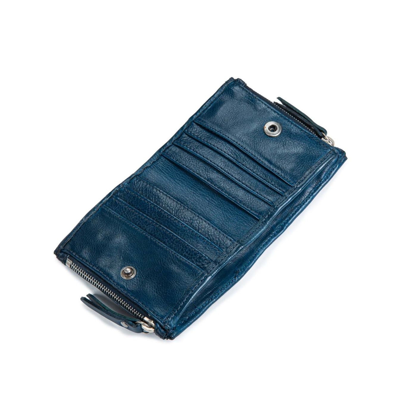 portafogli doppia zip blu 