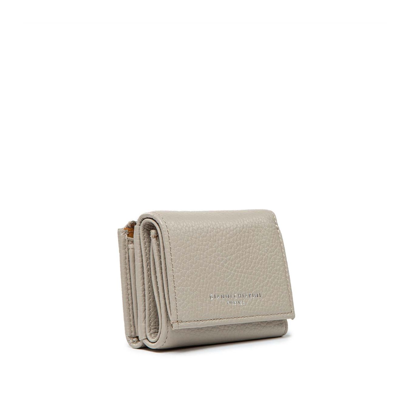 portafogli in pelle martellata beige 