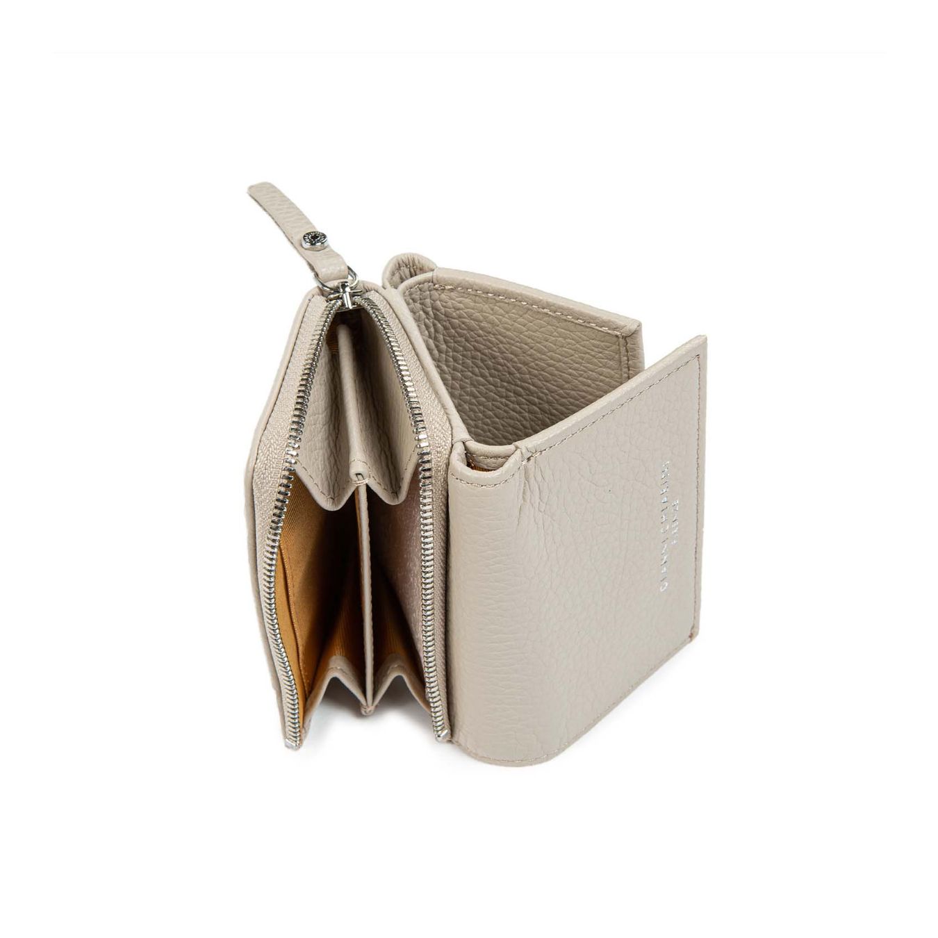 portafogli in pelle martellata beige 