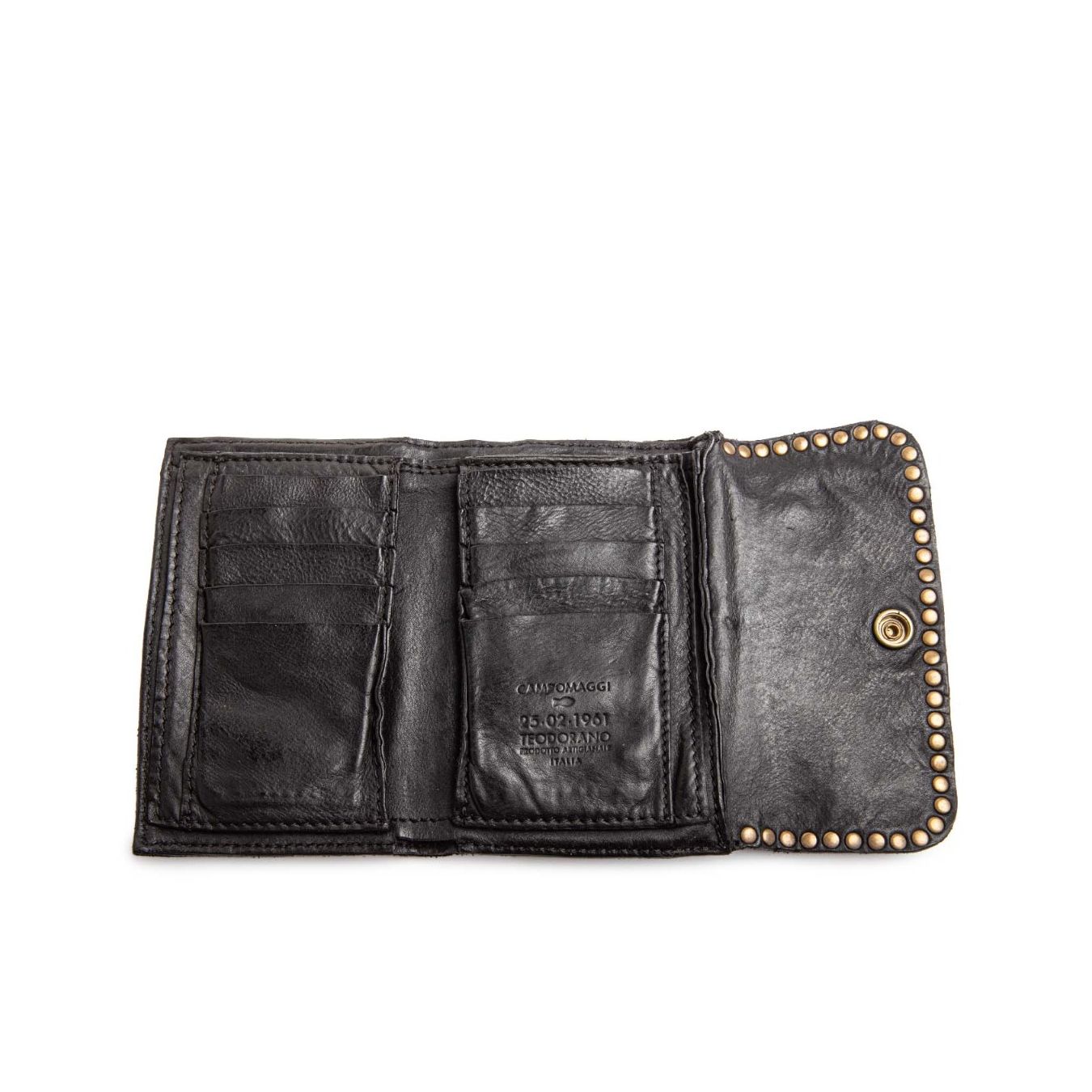 portafoglio MIRTA in pelle nera interno