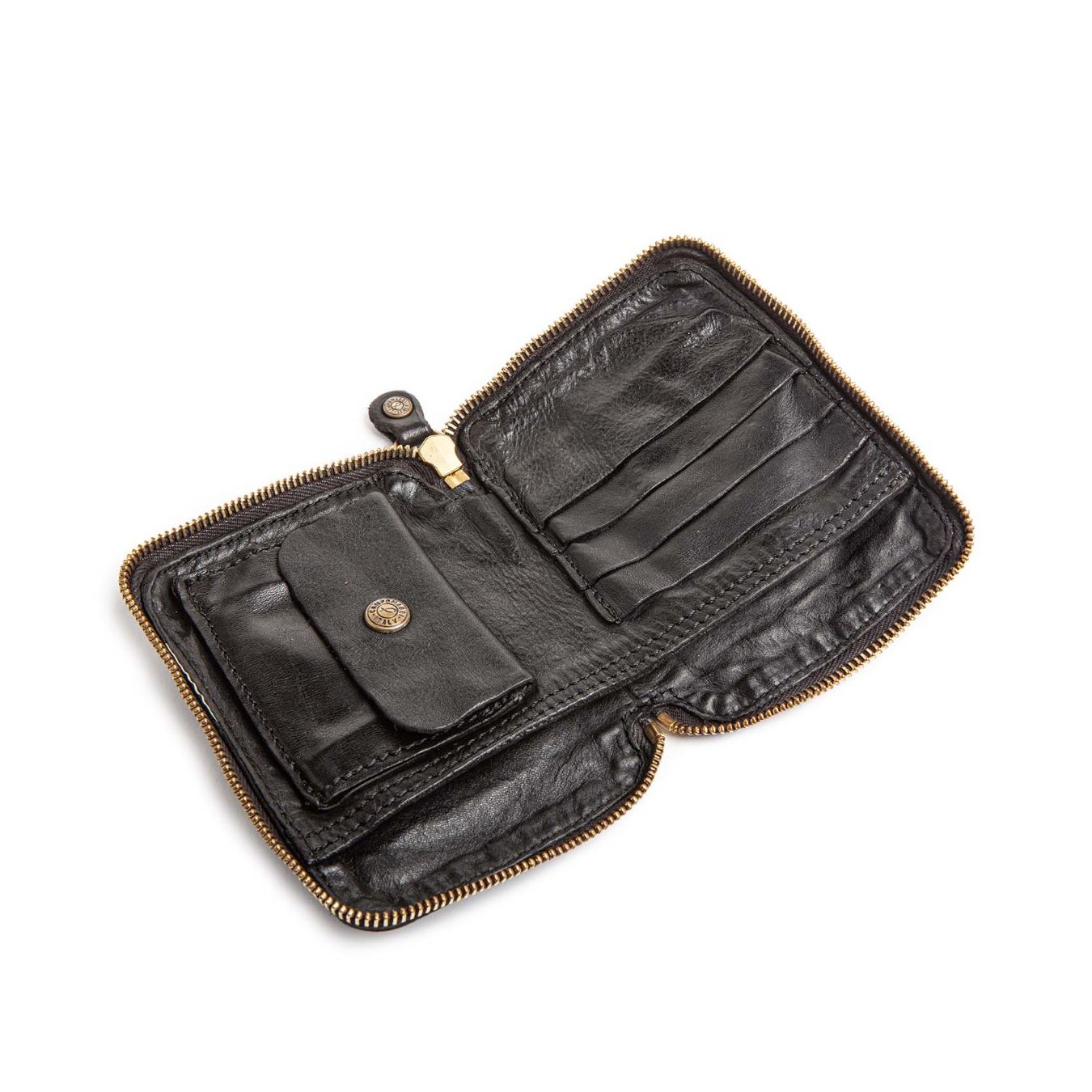 portafoglio nero borchie e strass colorati  interno