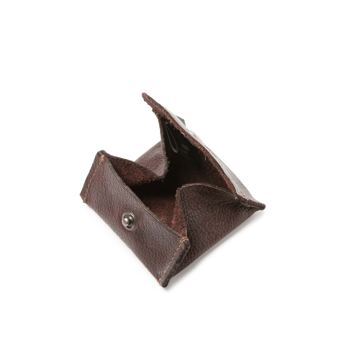 portamonete clip in pelle ebano aperto