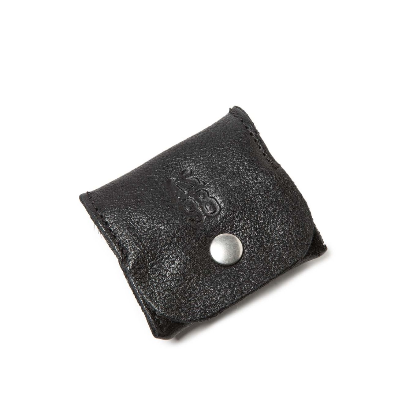 portamonete clip in pelle nera