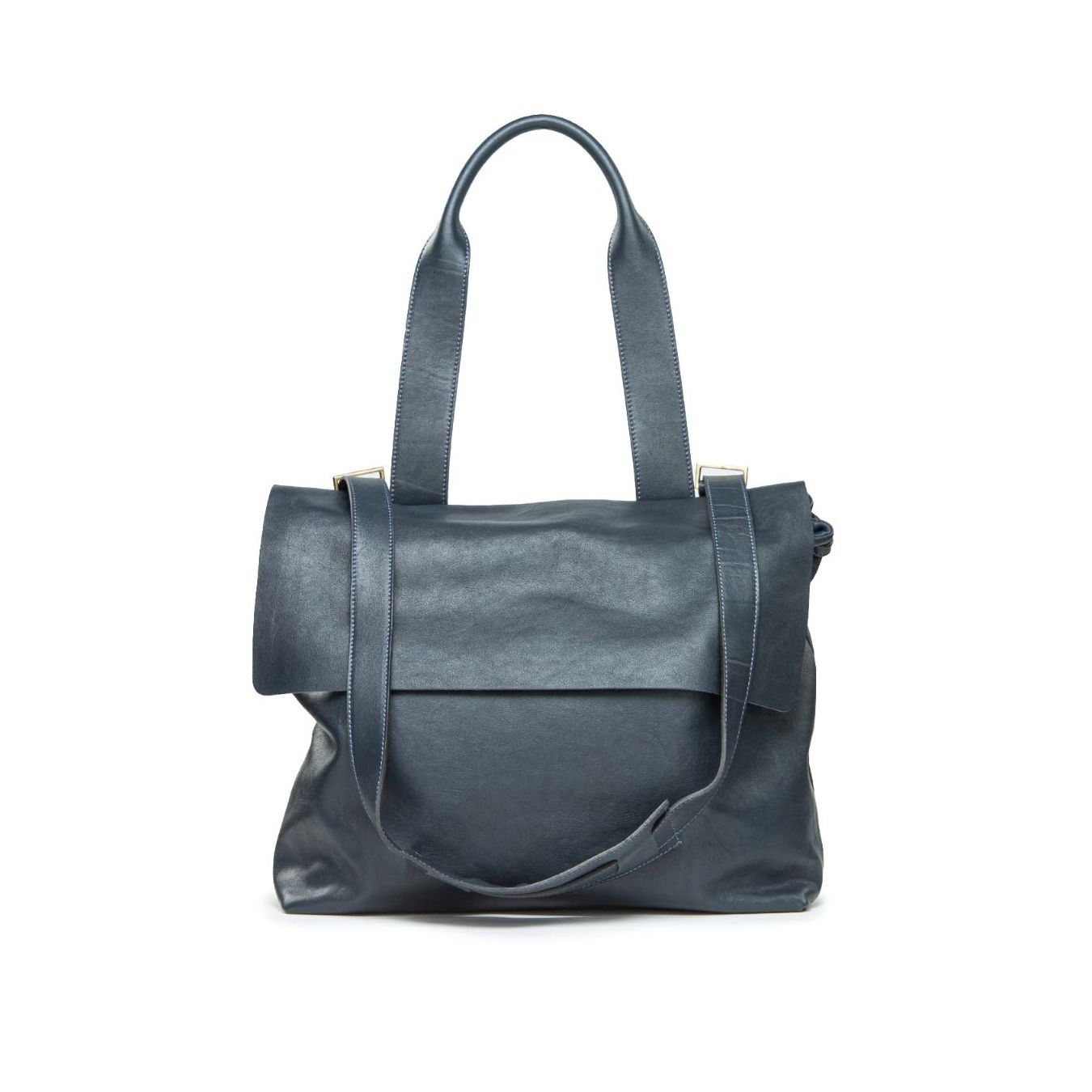 cartella zaino MAZEULA in pelle blu 