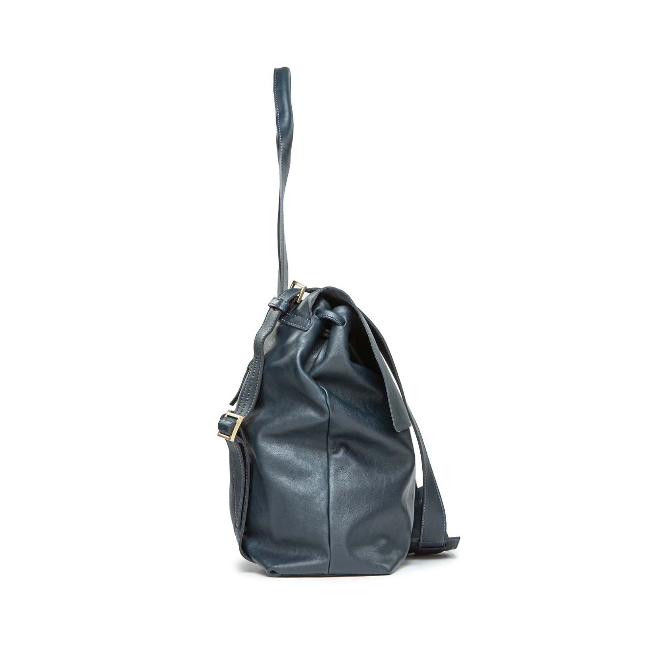 cartella zaino MAZEULA in pelle blu 