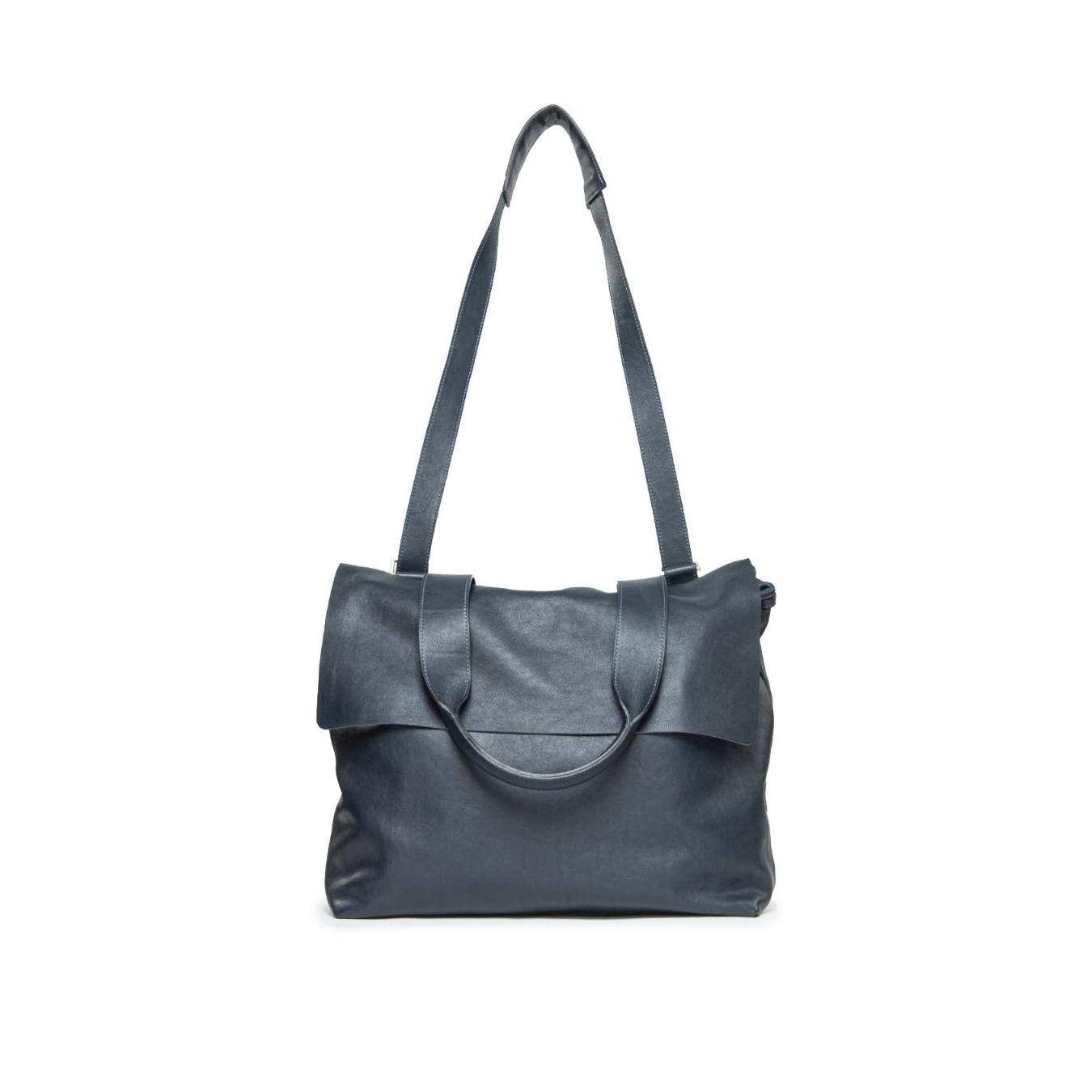 cartella zaino MAZEULA in pelle blu 