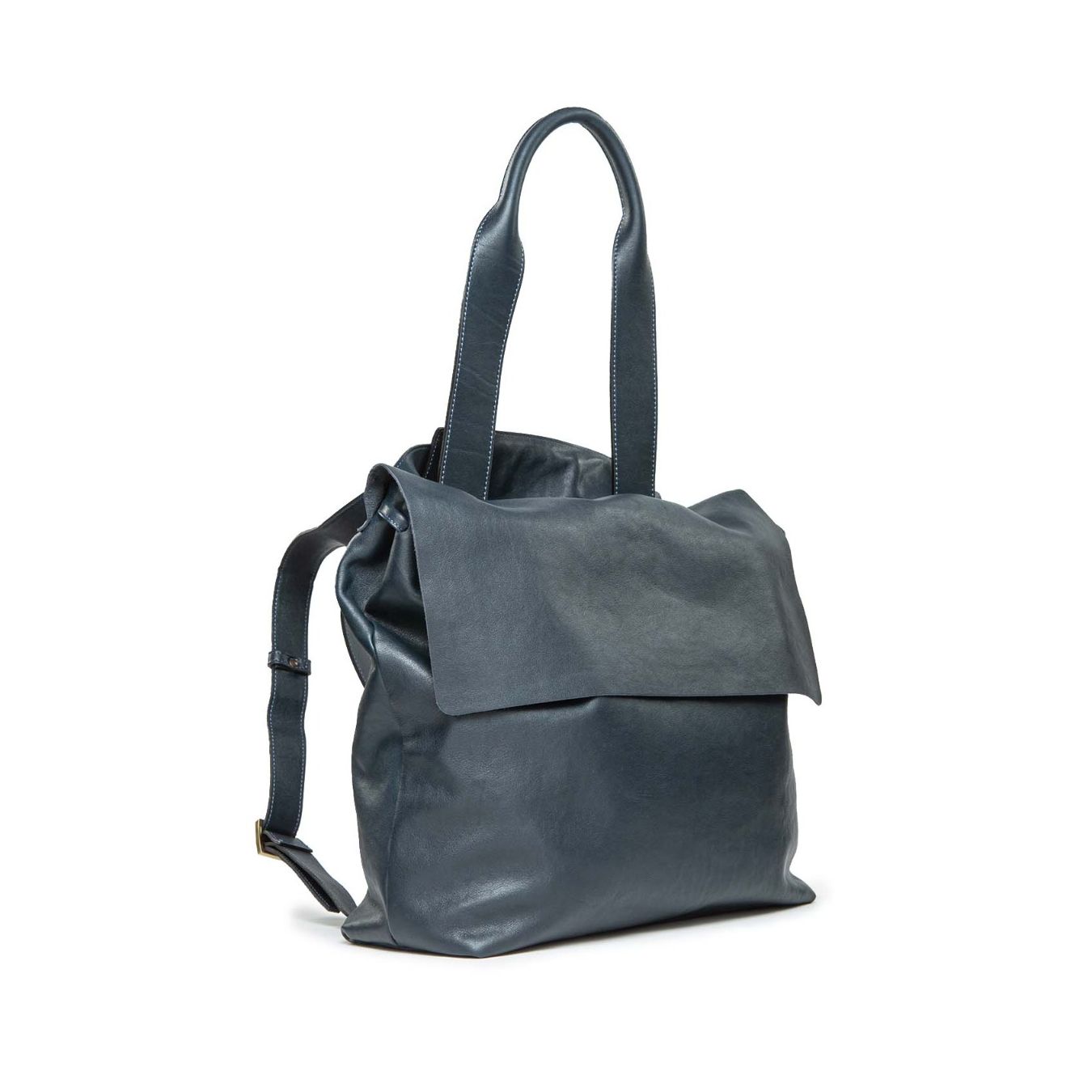 cartella zaino MAZEULA in pelle blu 