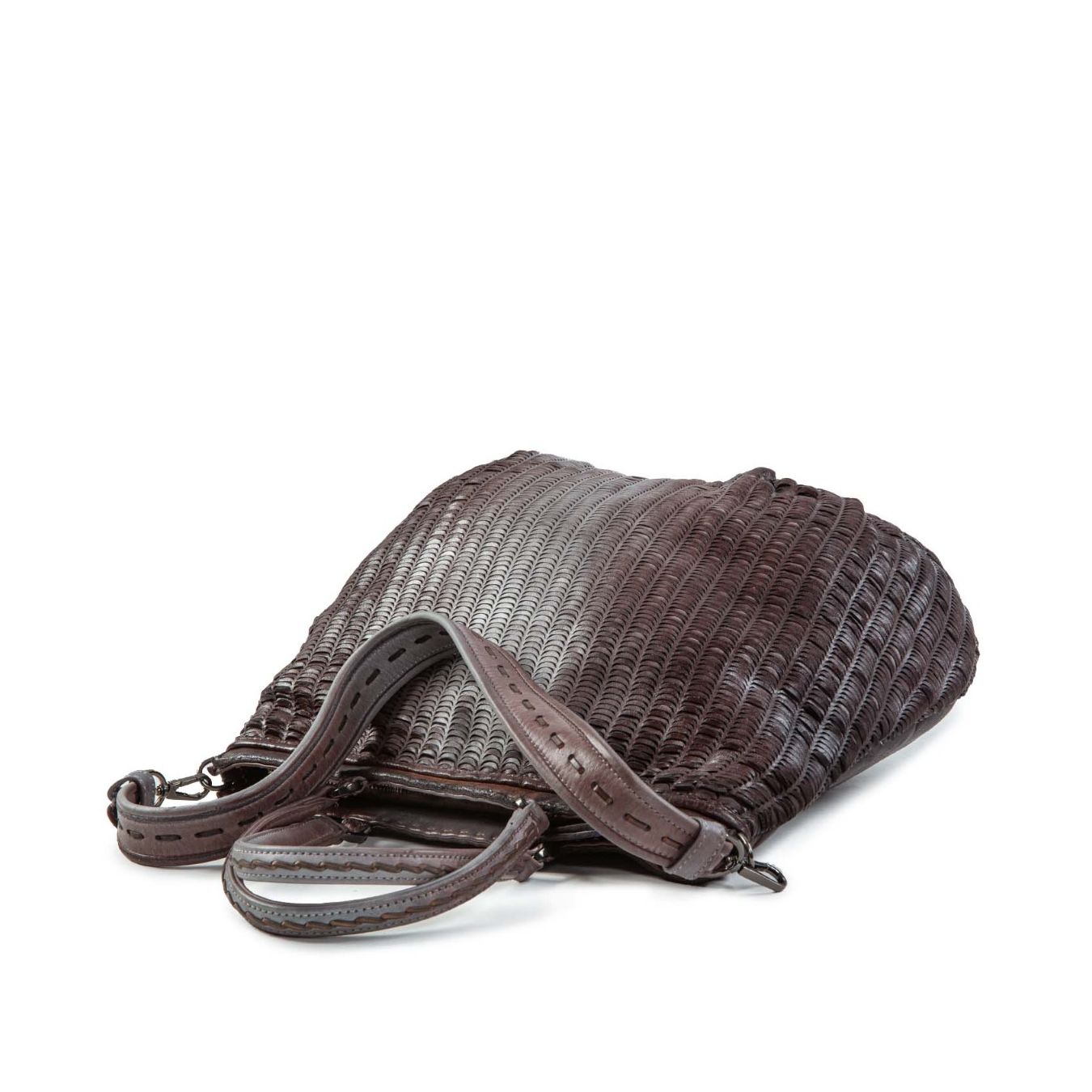 reptile's house shopper in pelle intagliata jeans degrade sopra