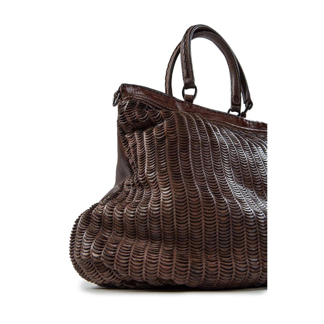 reptile's house shopper in pelle intagliata sequoia 