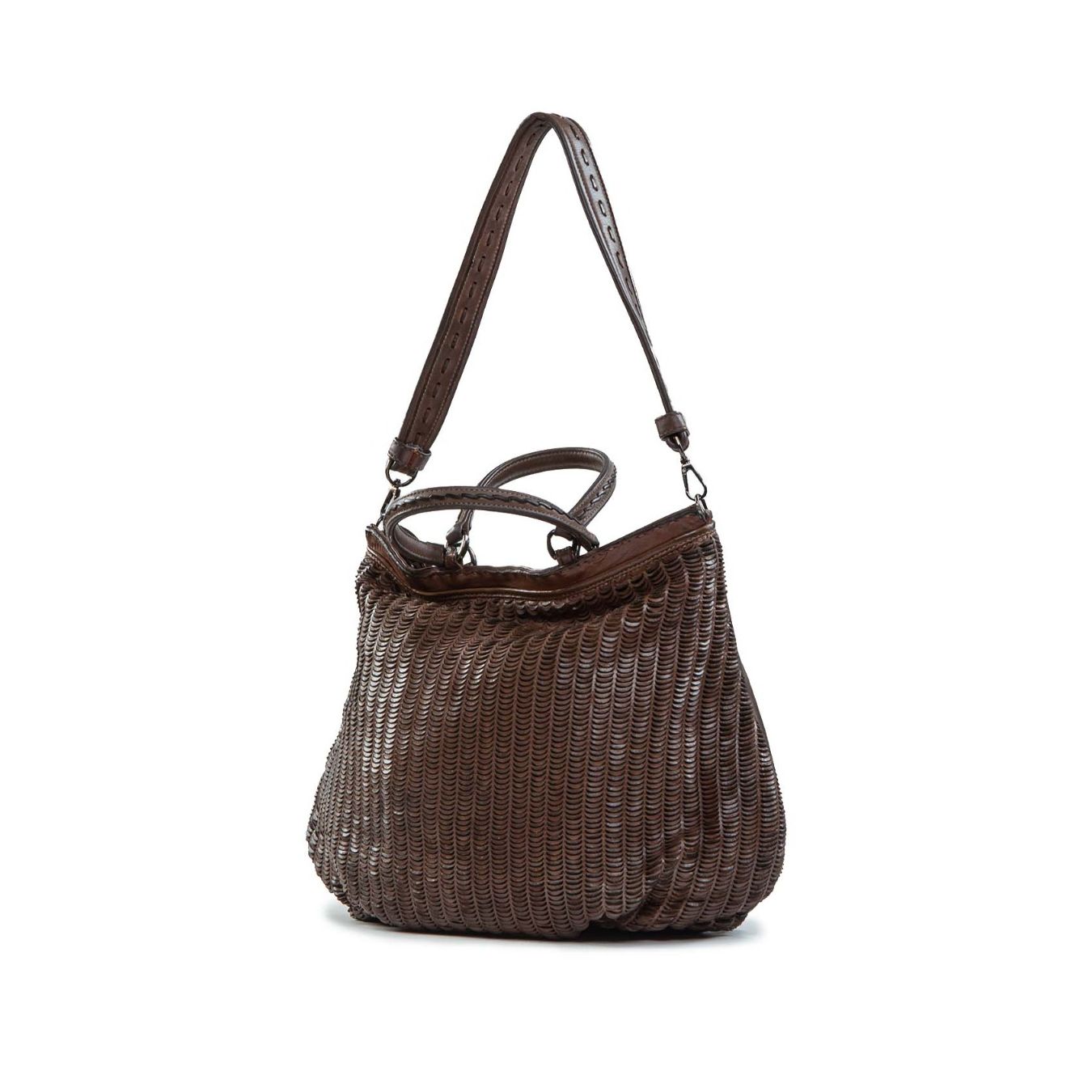 reptile's house shopper in pelle intagliata sequoia tracolla