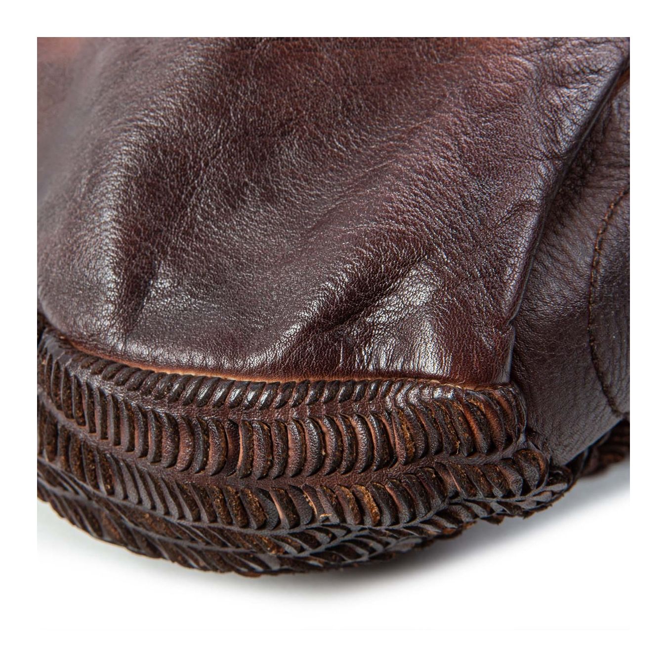 reptile's house shopper in pelle intagliata terra degrade 