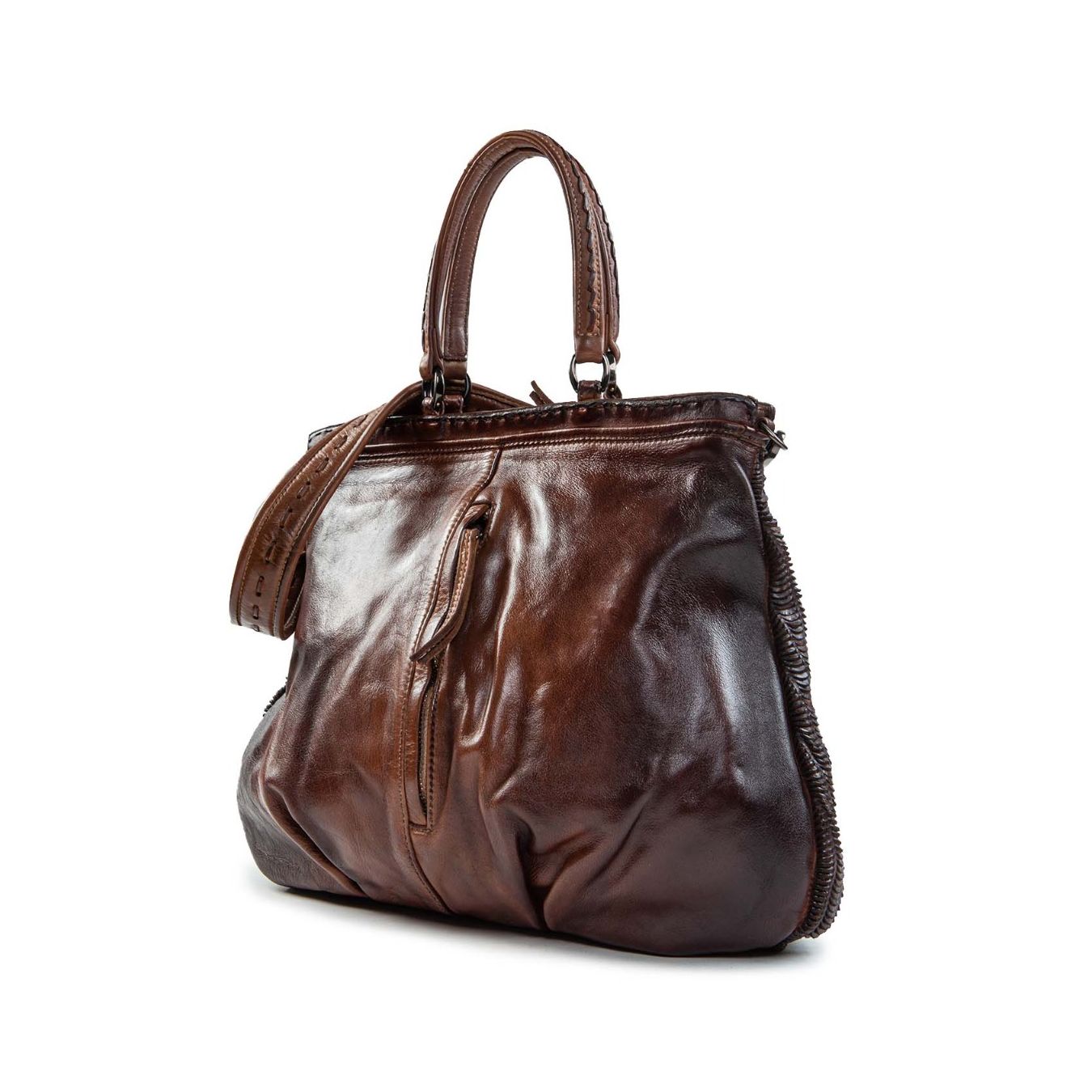 reptile's house shopper in pelle intagliata terra degrade dietro