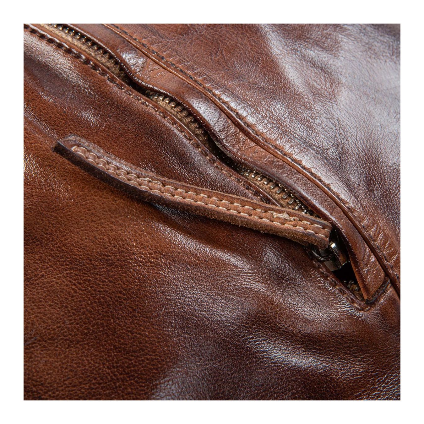 reptile's house shopper in pelle intagliata terra degrade tasca esterna