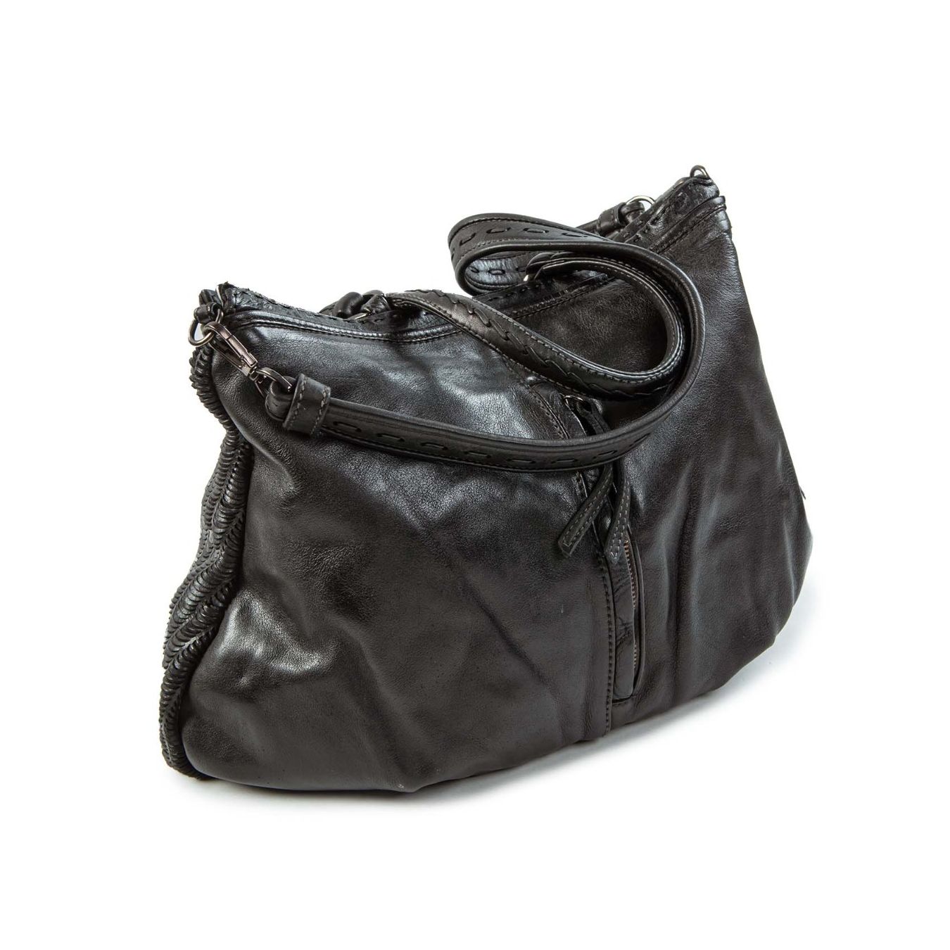 reptile's house shopper intagliata in pelle nera dietro