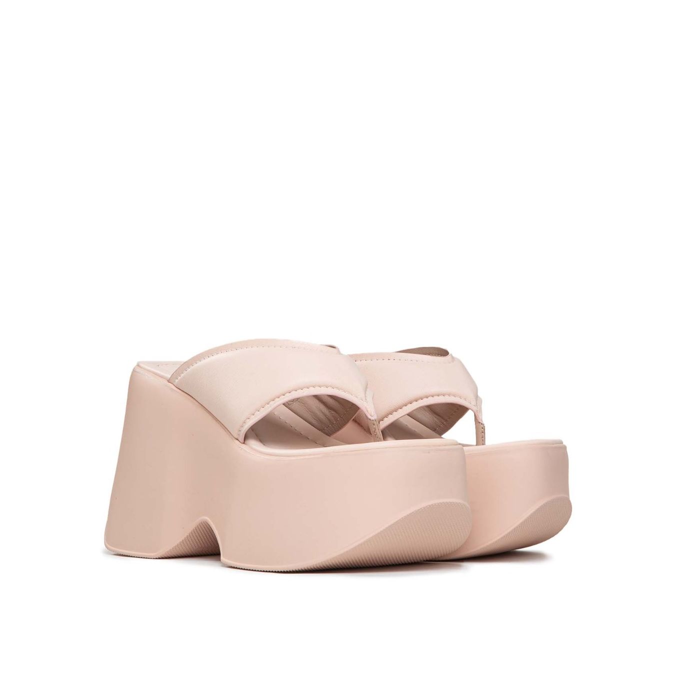 zeppa in pelle rosa con platform vic matie