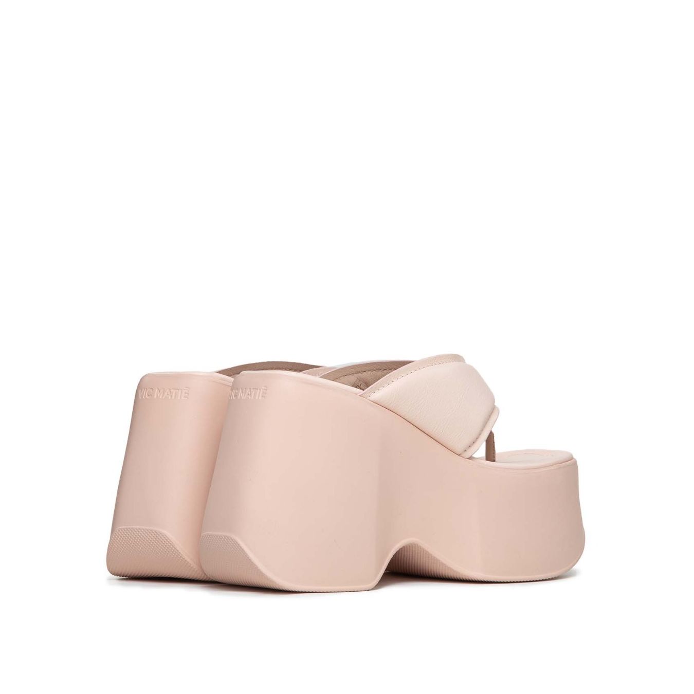 zeppa in pelle rosa con platform vic matie