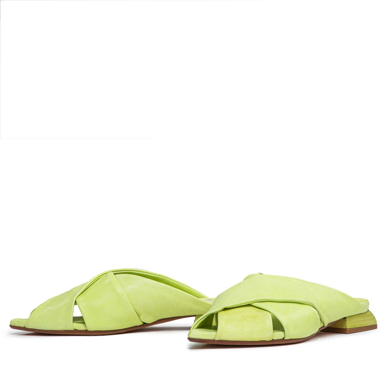 sabot in pelle verde lime