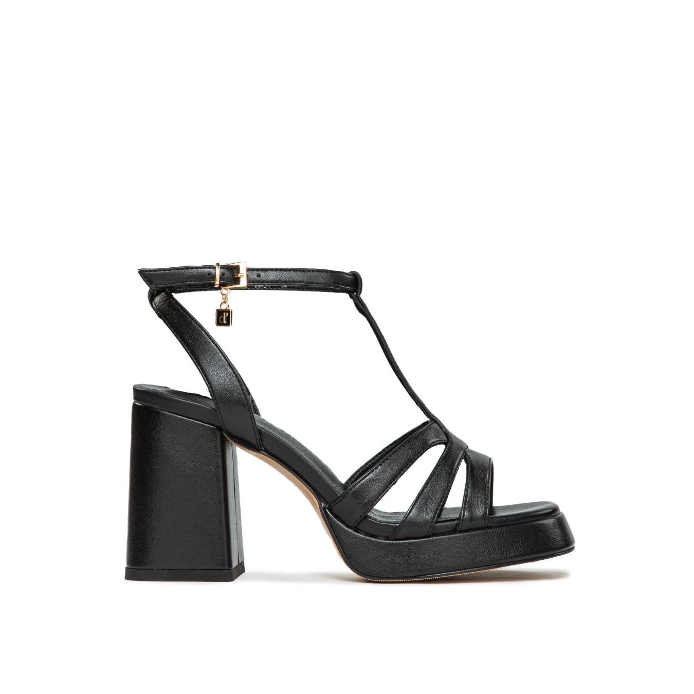 MANUFACTURE D ESSAI sandali con tacco e plateau in pelle nera