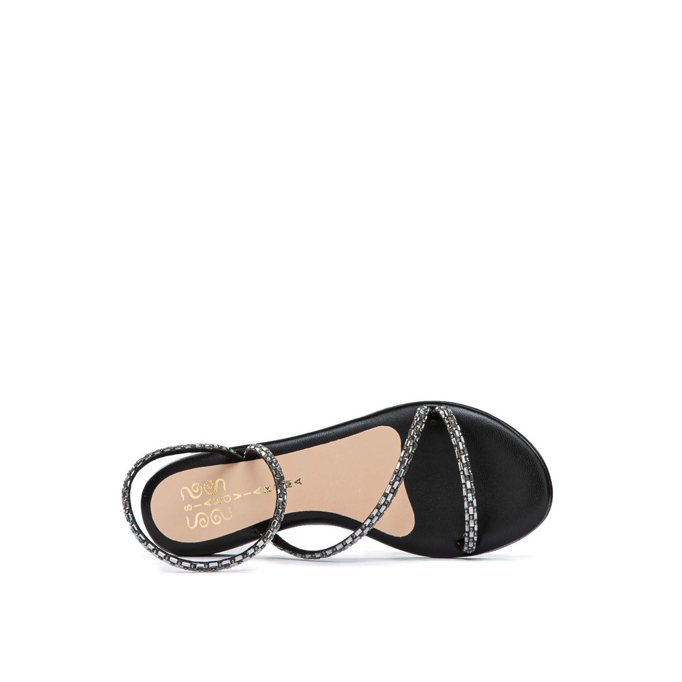 sandali neri con strass
