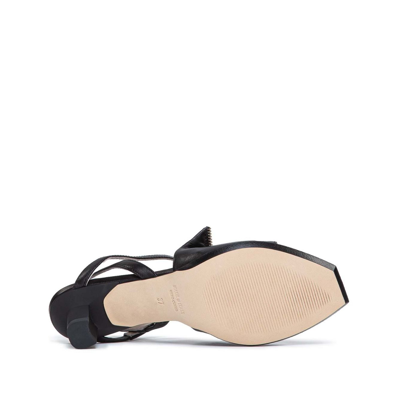 suola sandali con cerniera ixos pelle nera