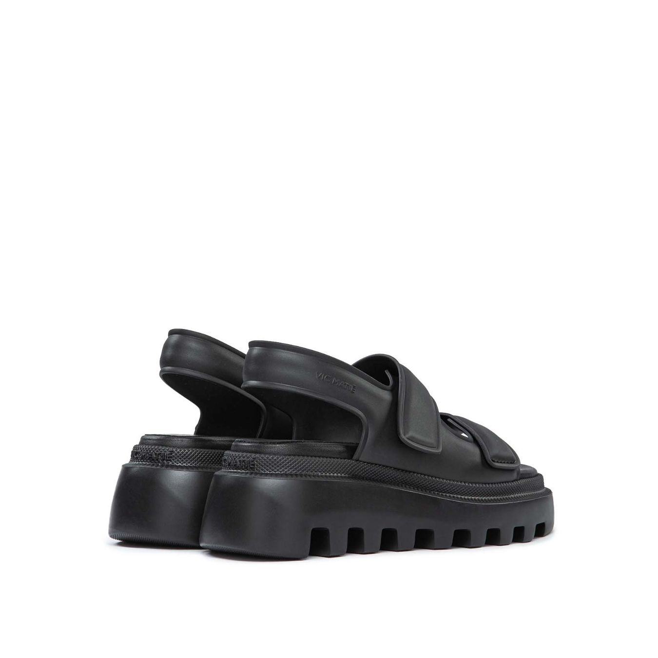 sandalo nero stretch con suola platform