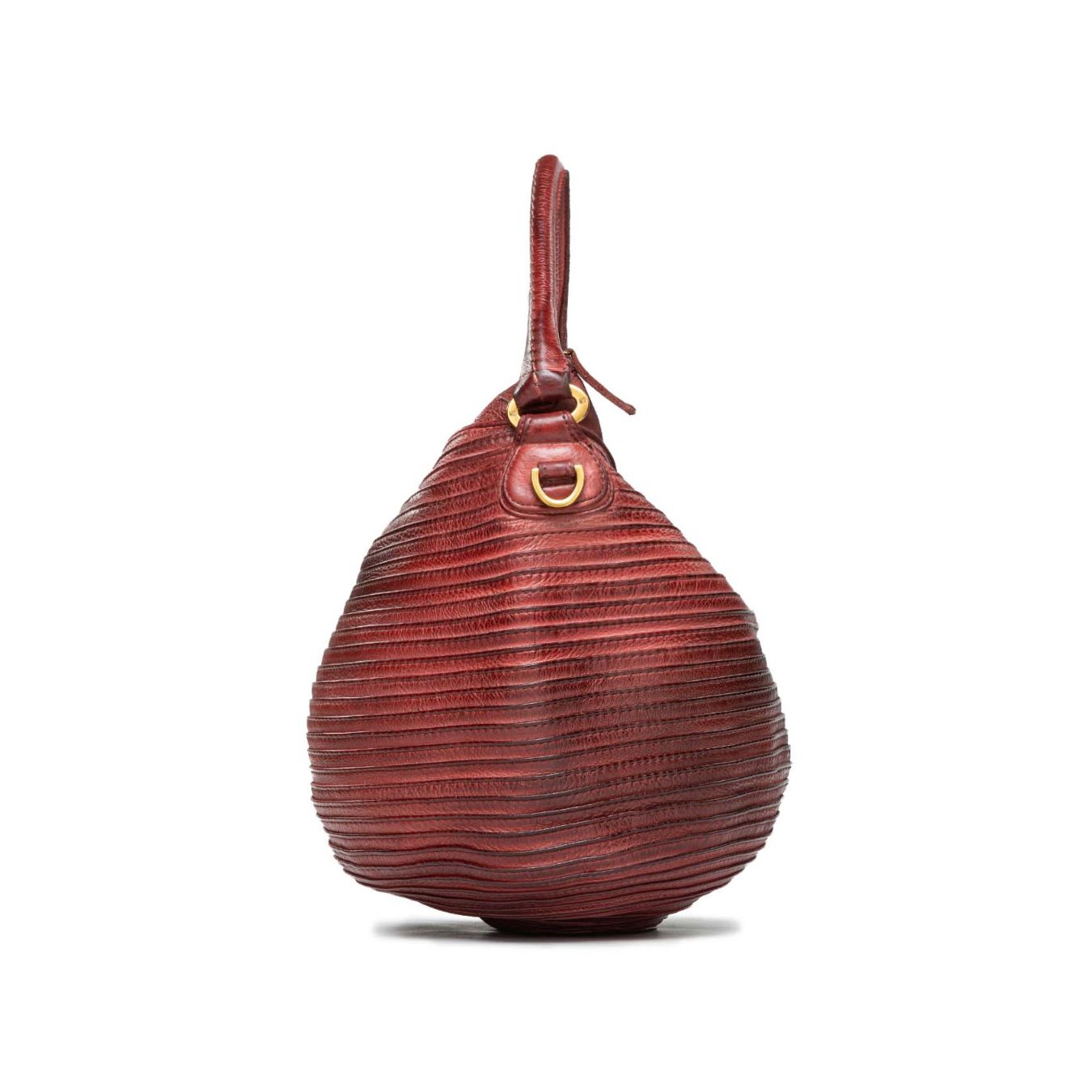 secchiello con zip in pelle rossa borgogna 