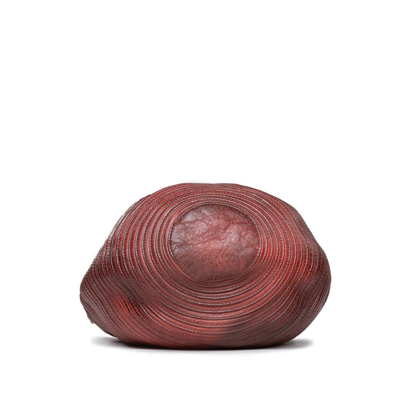 secchiello con zip in pelle rossa borgogna 