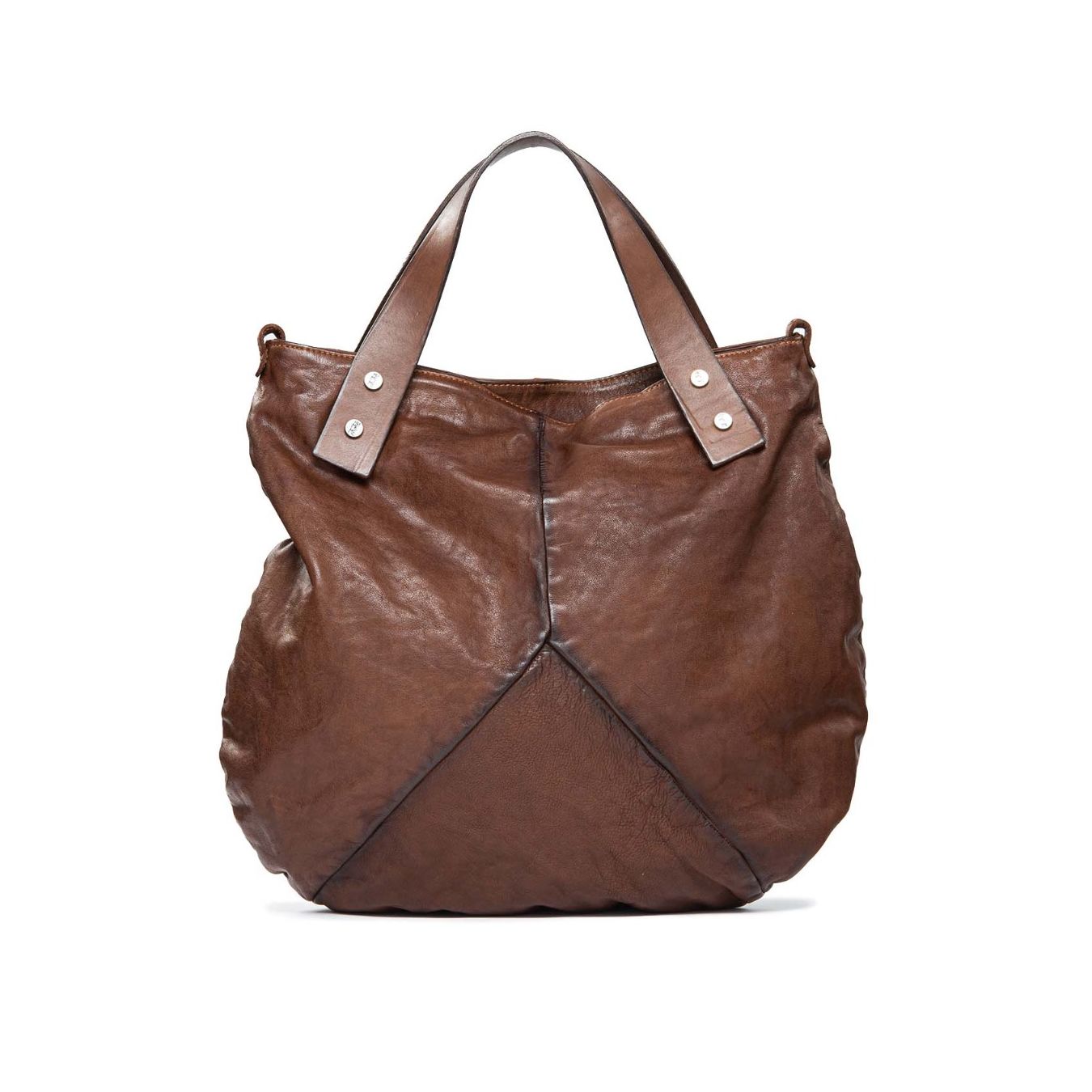 shopper in pelle marrone patrizia