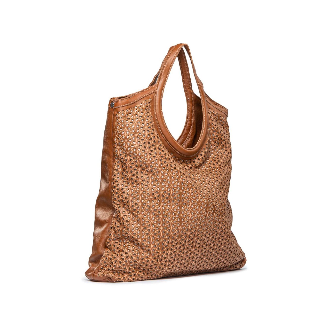shopper ALICE in pelle forata cuoio 