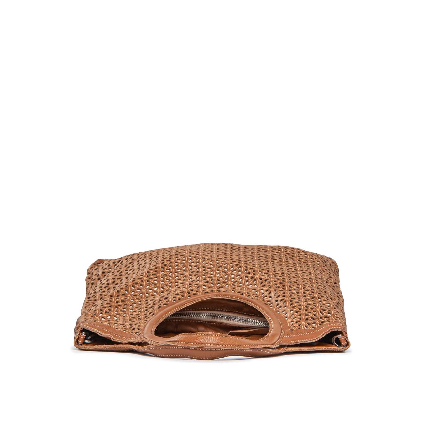 sopra shopper ALICE in pelle forata cuoio 