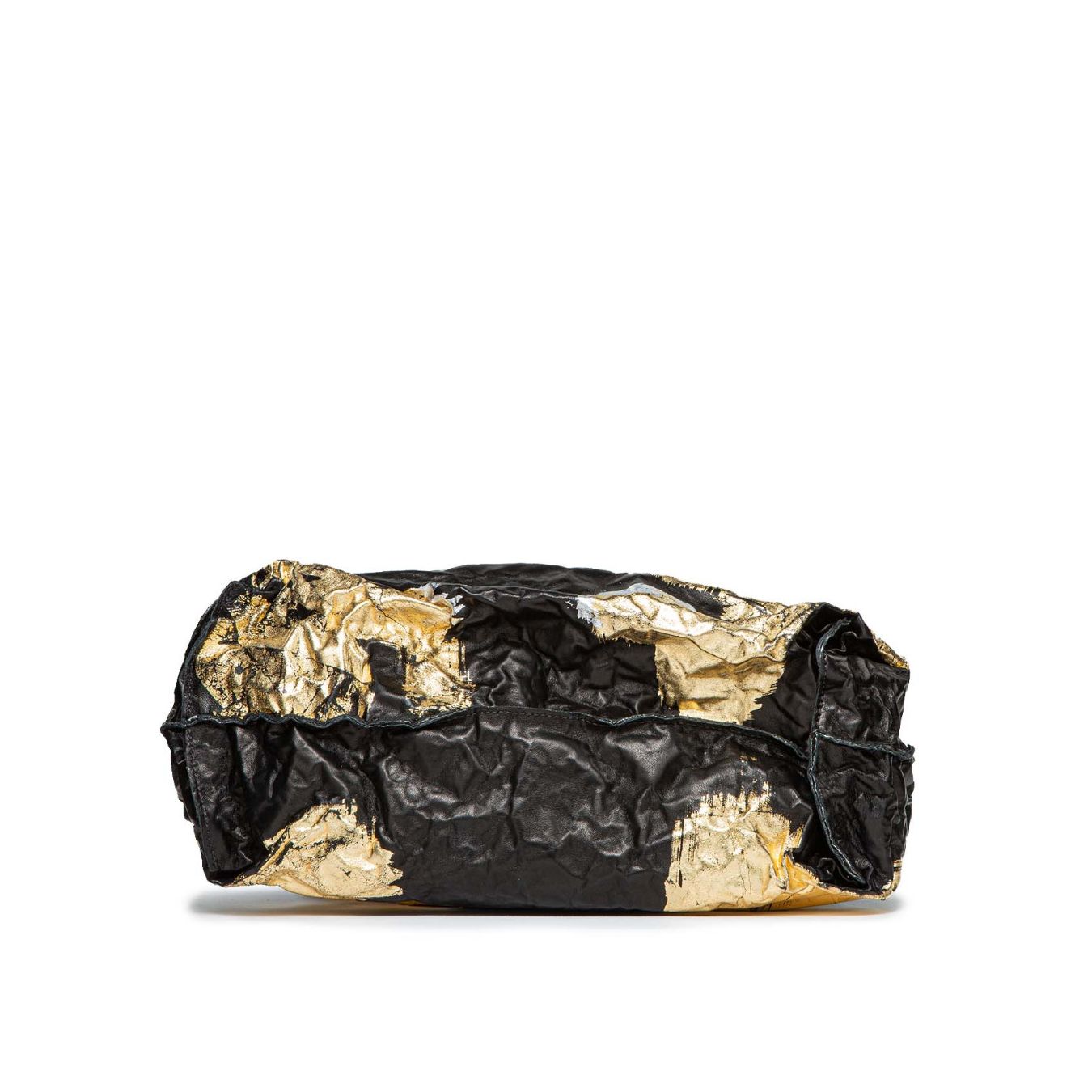 shopper ANIMA in pelle oro e nera 