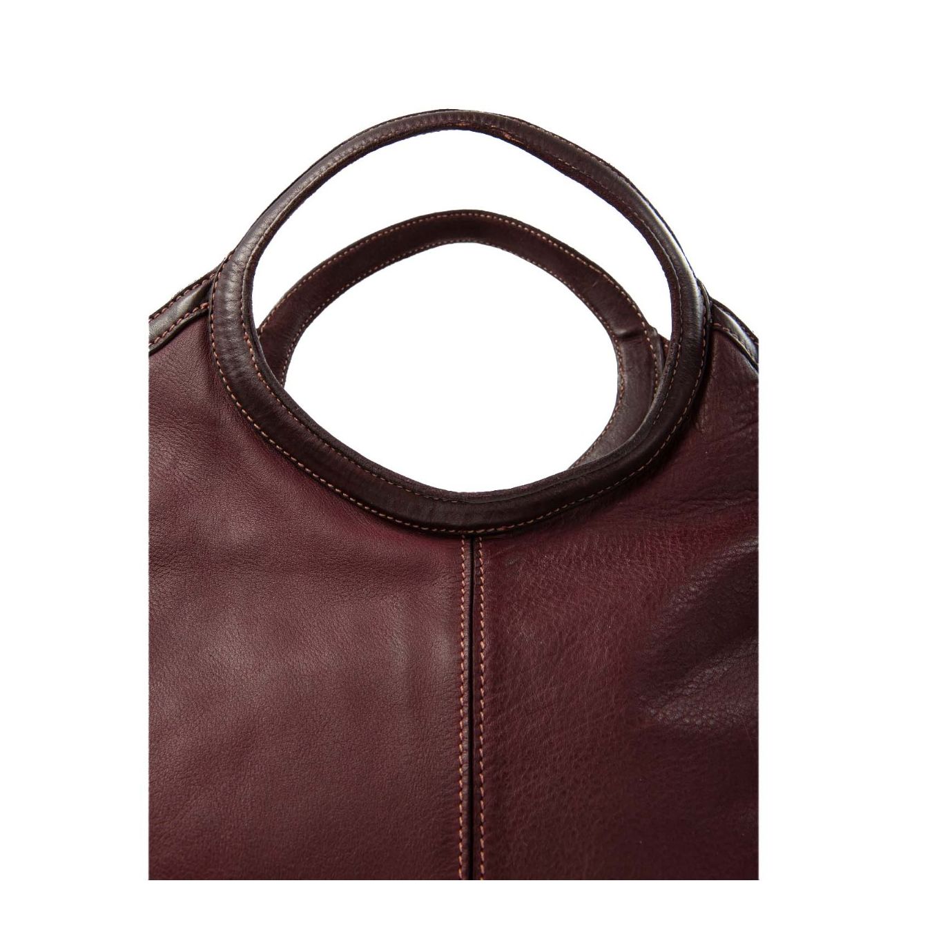 shopper CAMILLA in pelle prugna davanti
