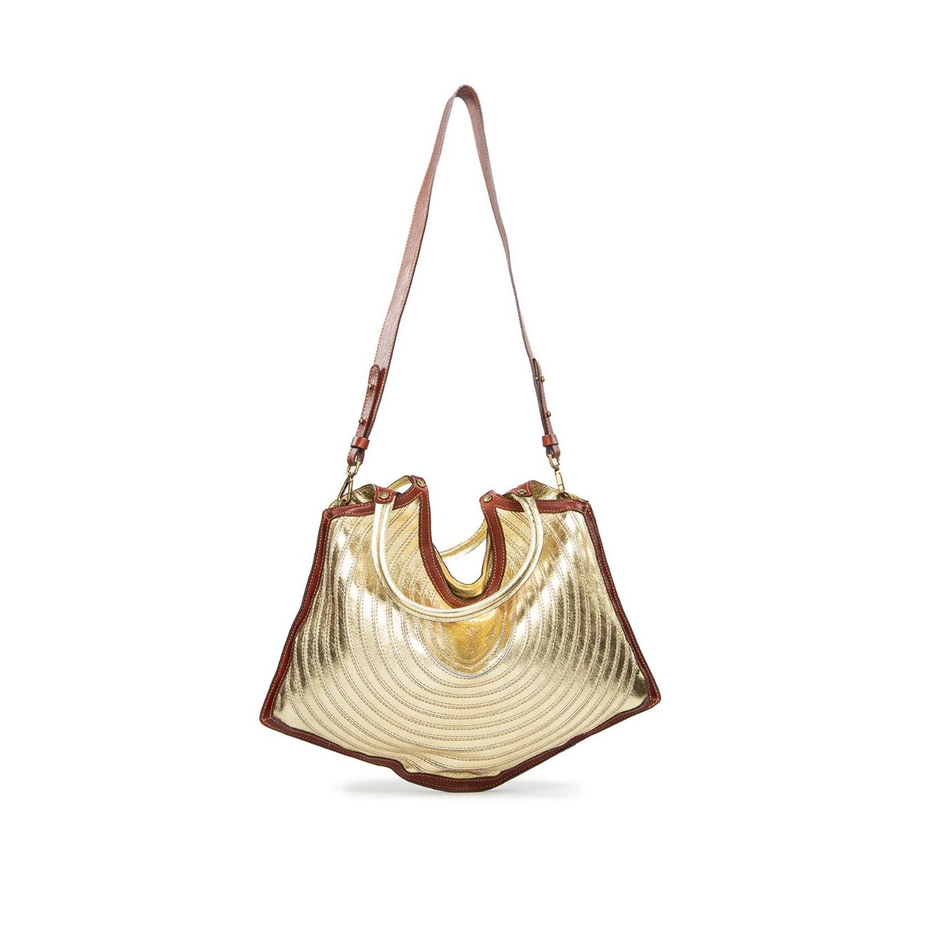 Shopper Agata Piatte Spirale Laminata Oro Fronte