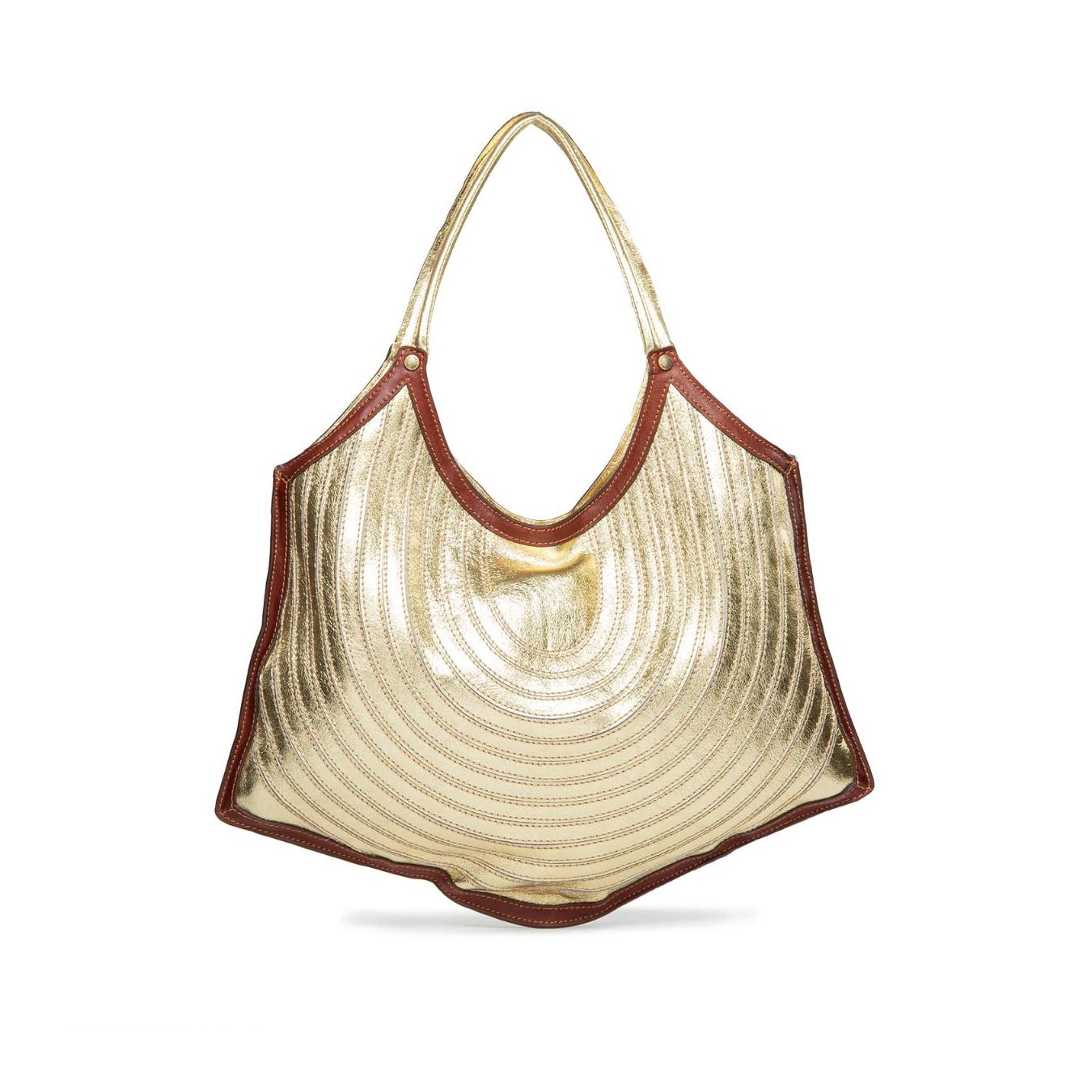 Shopper Agata Piatte Spirale Laminata Oro Fronte