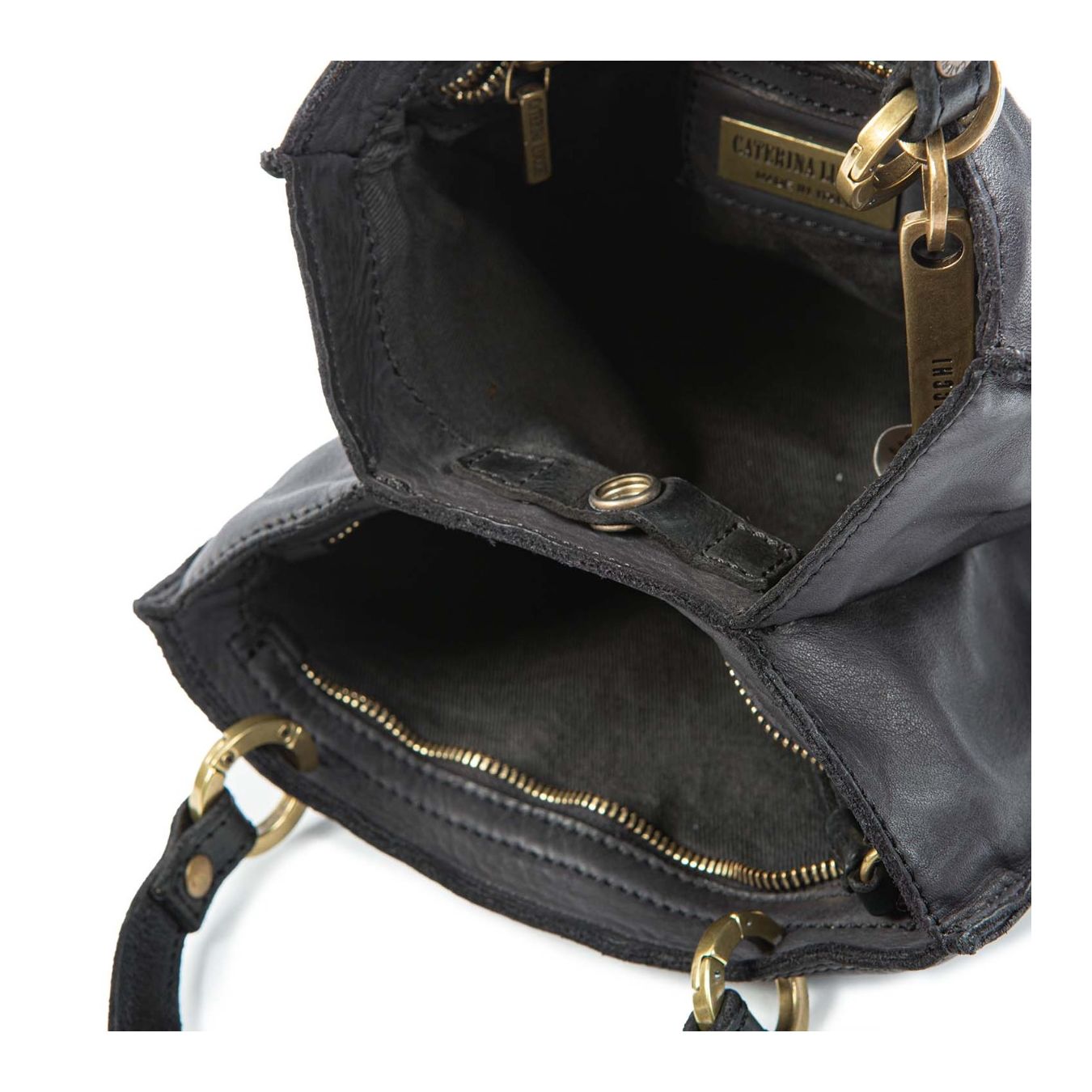 shopper CLARA laser ricamo nero interno