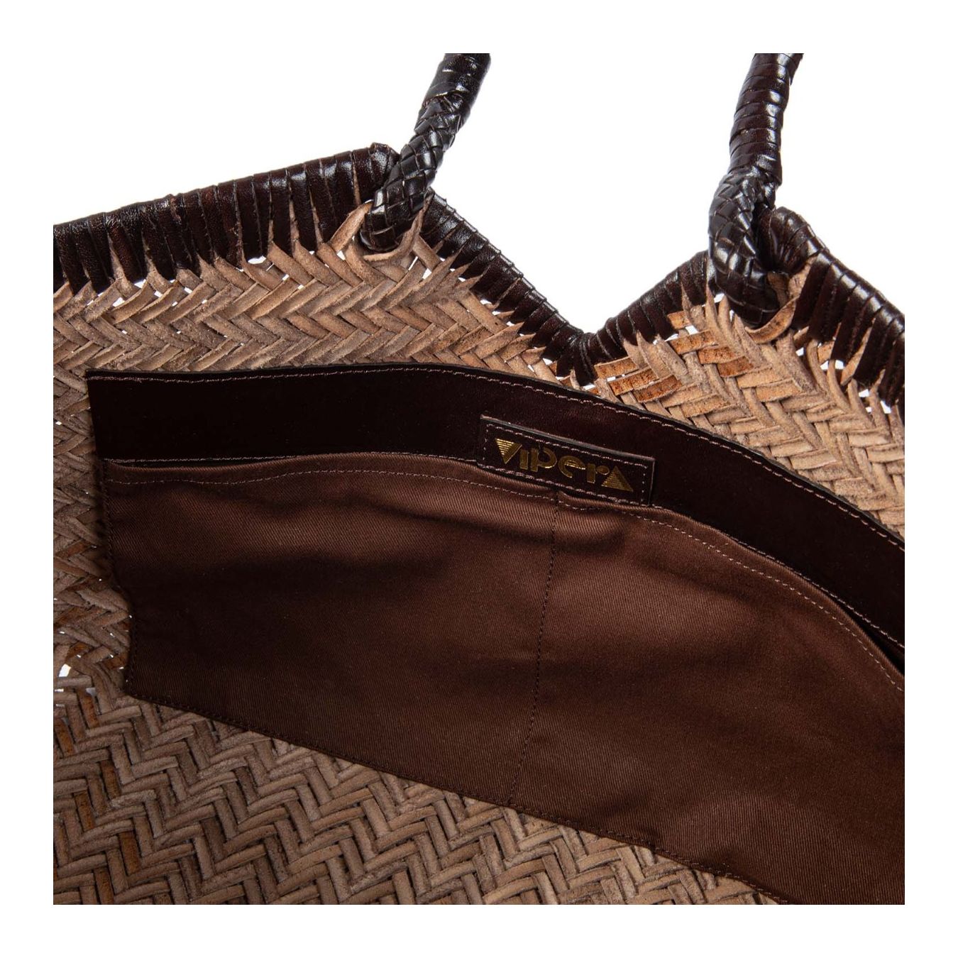 shopper CRUDELIA taupe choco interno