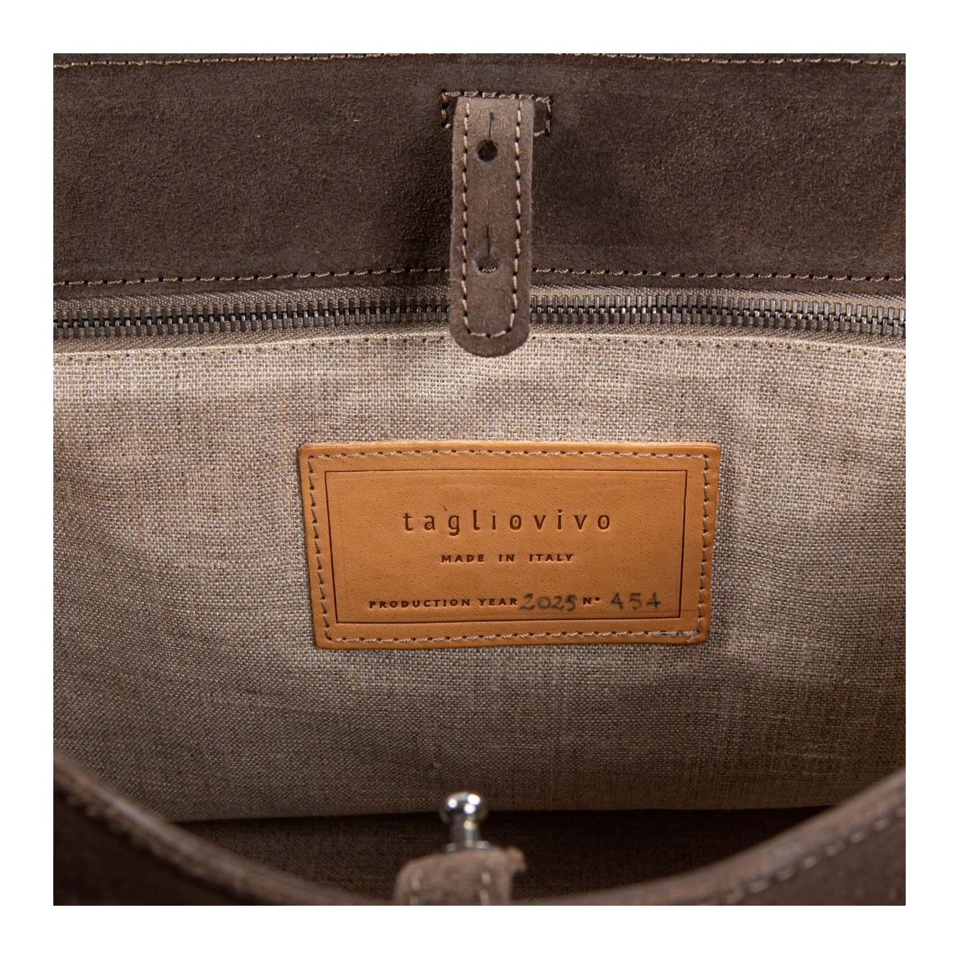 shopper DOCTOR HANDBAG in pelle grigia interno