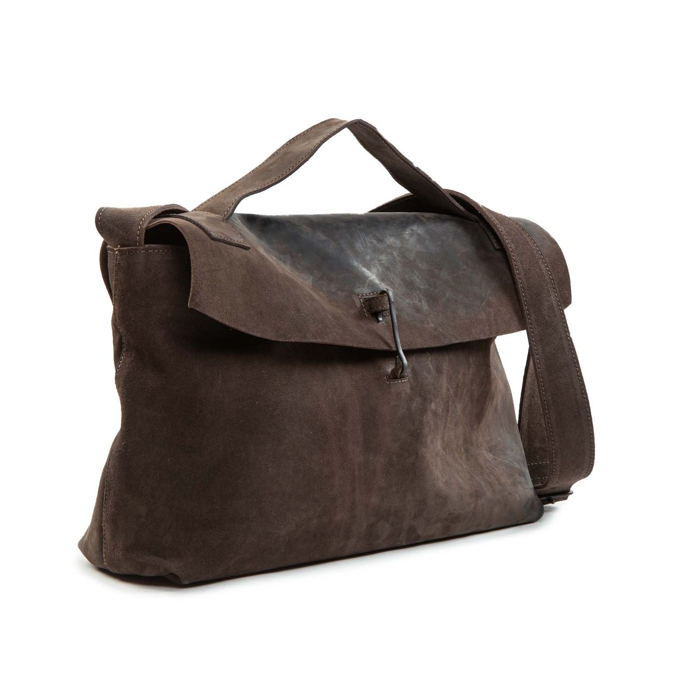 shopper DOCTOR HANDBAG in pelle grigia lato
