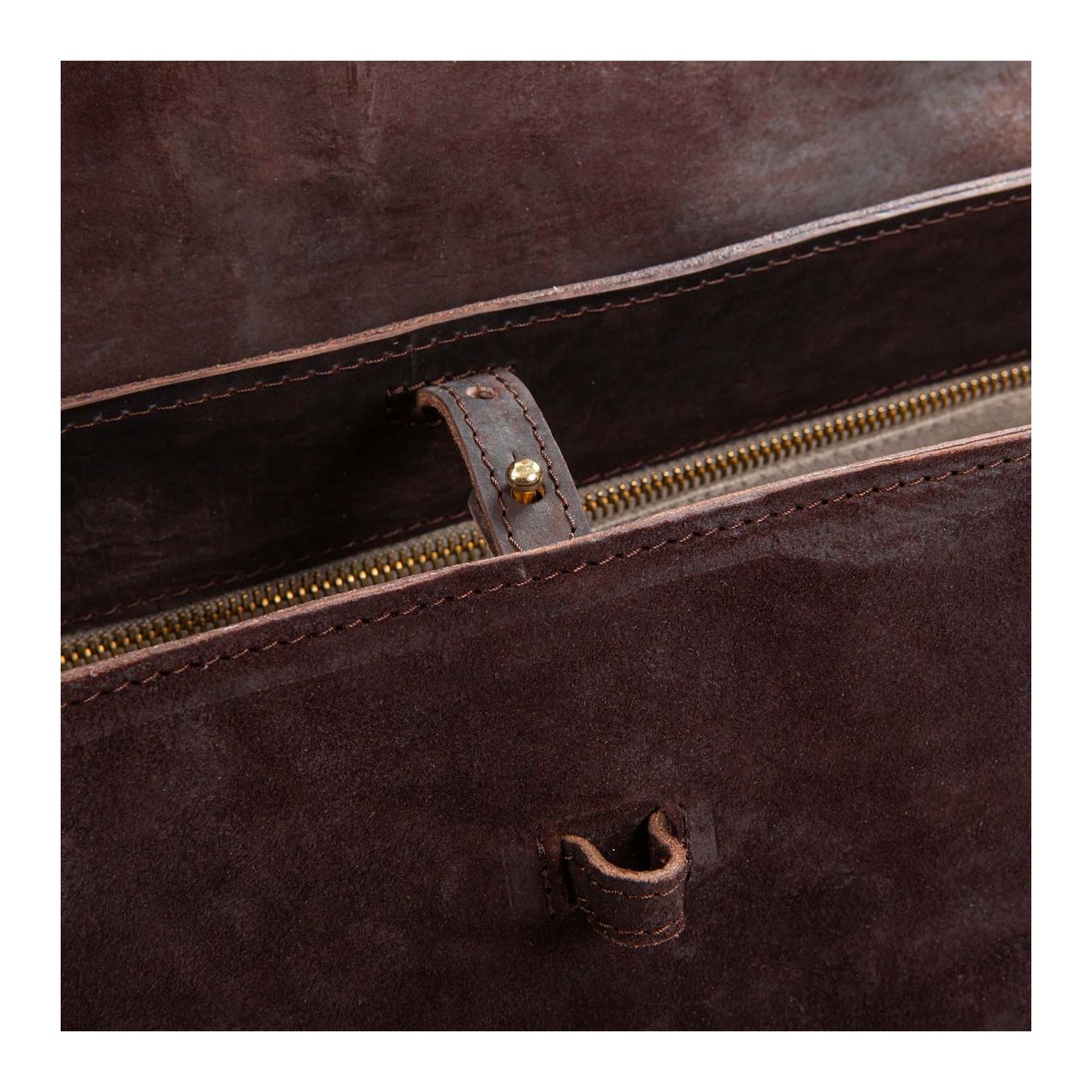 shopper DOCTOR HANDBAG in pelle marrone interno
