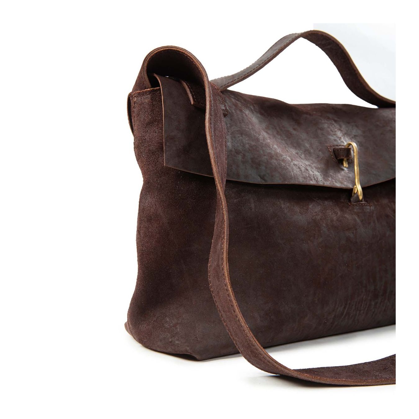 shopper DOCTOR HANDBAG in pelle marrone lato