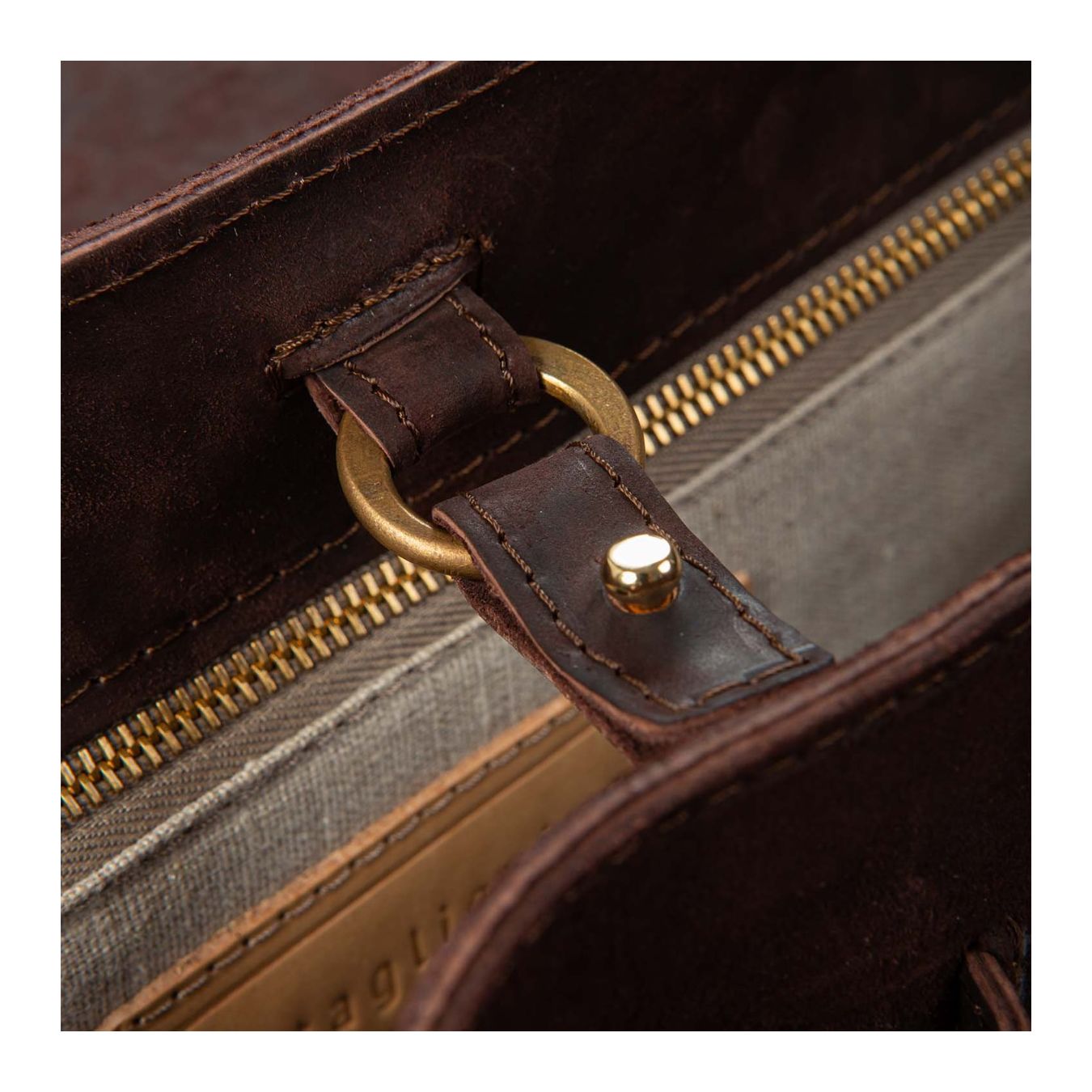 shopper DOCTOR L in pelle marrone aperta