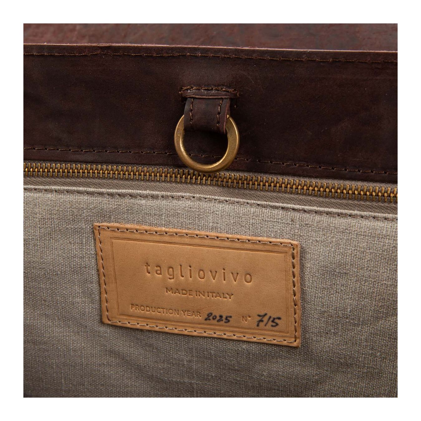 shopper DOCTOR L in pelle marrone logo