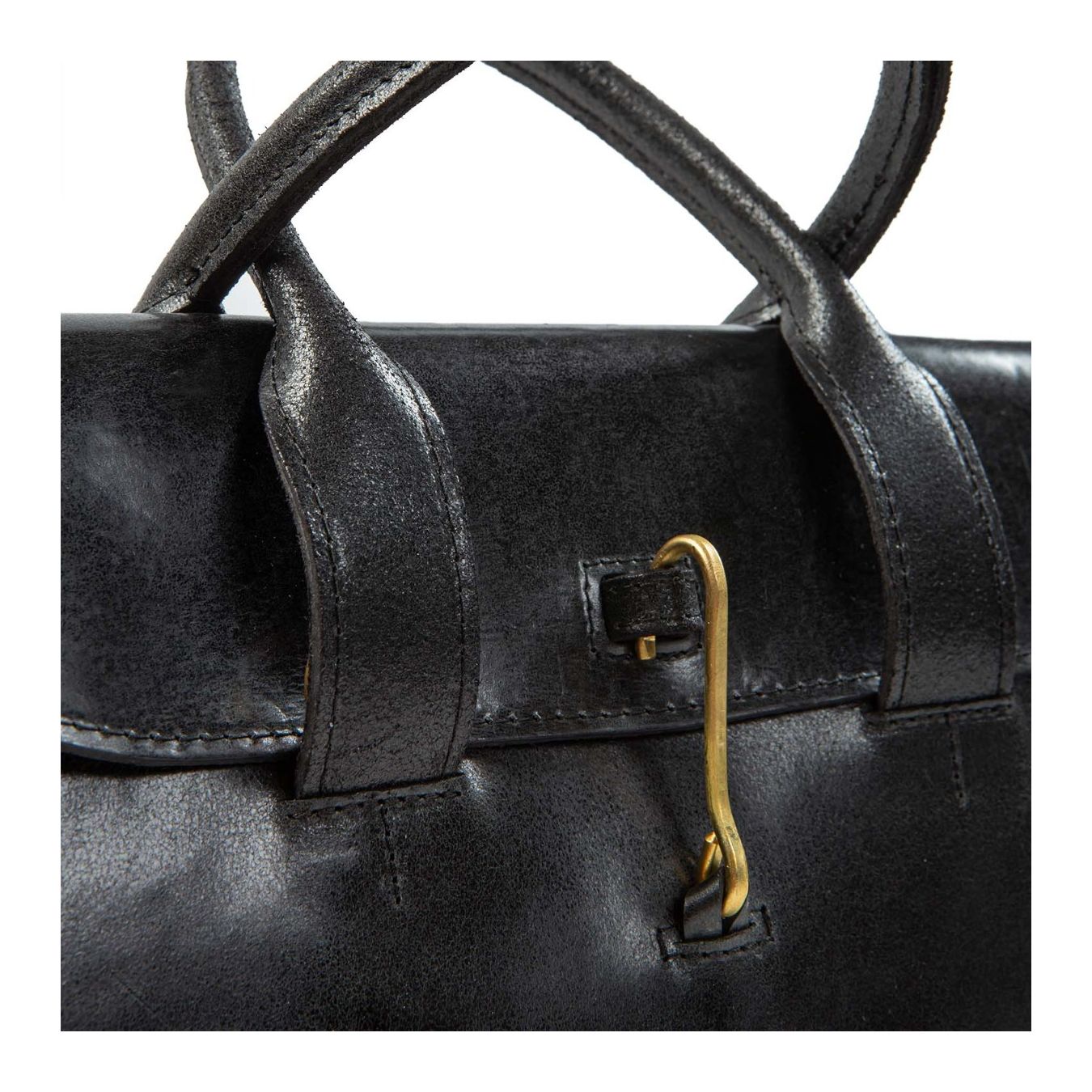 shopper DOCTOR M LUX in pelle nera GANCIO