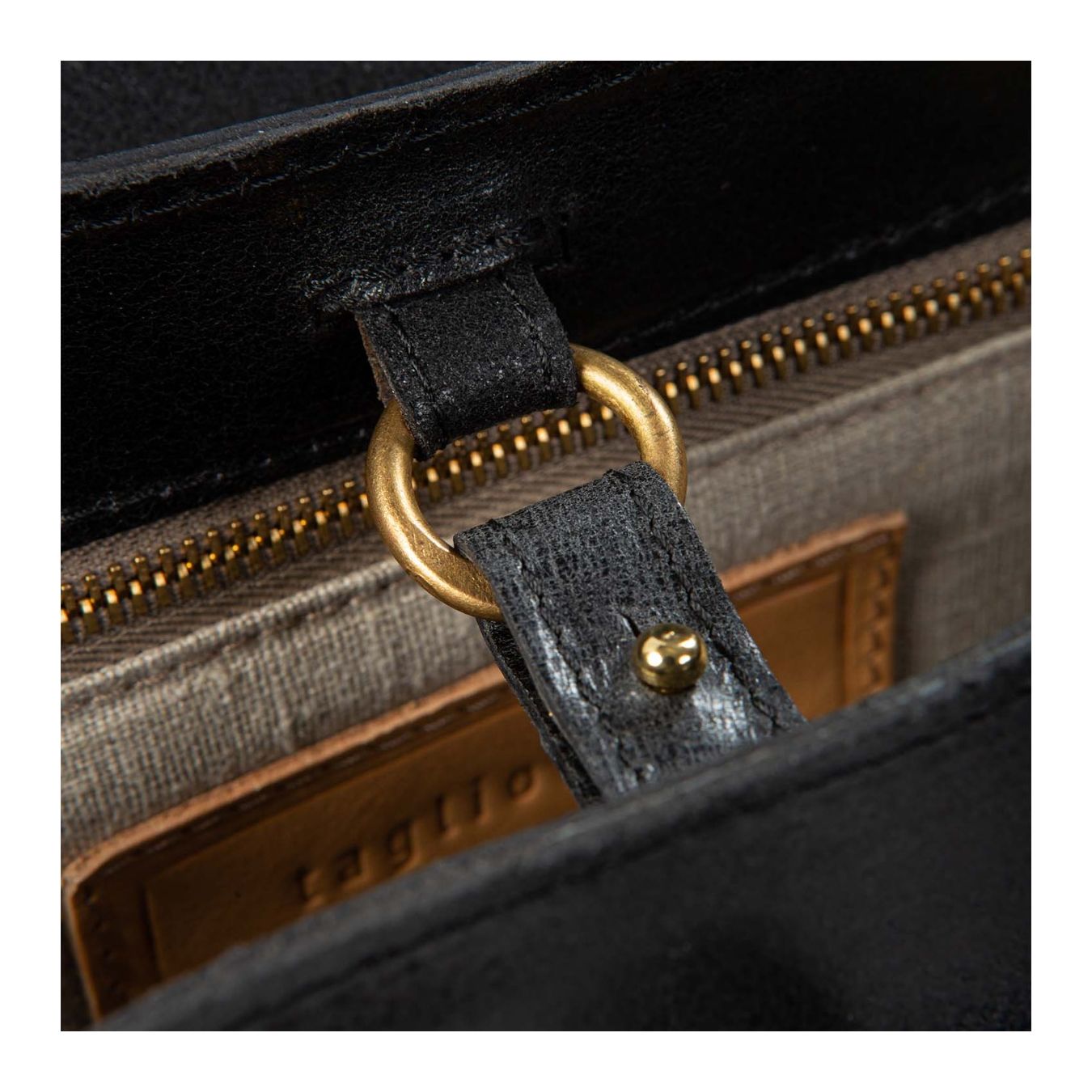 shopper DOCTOR M LUX in pelle nera interno