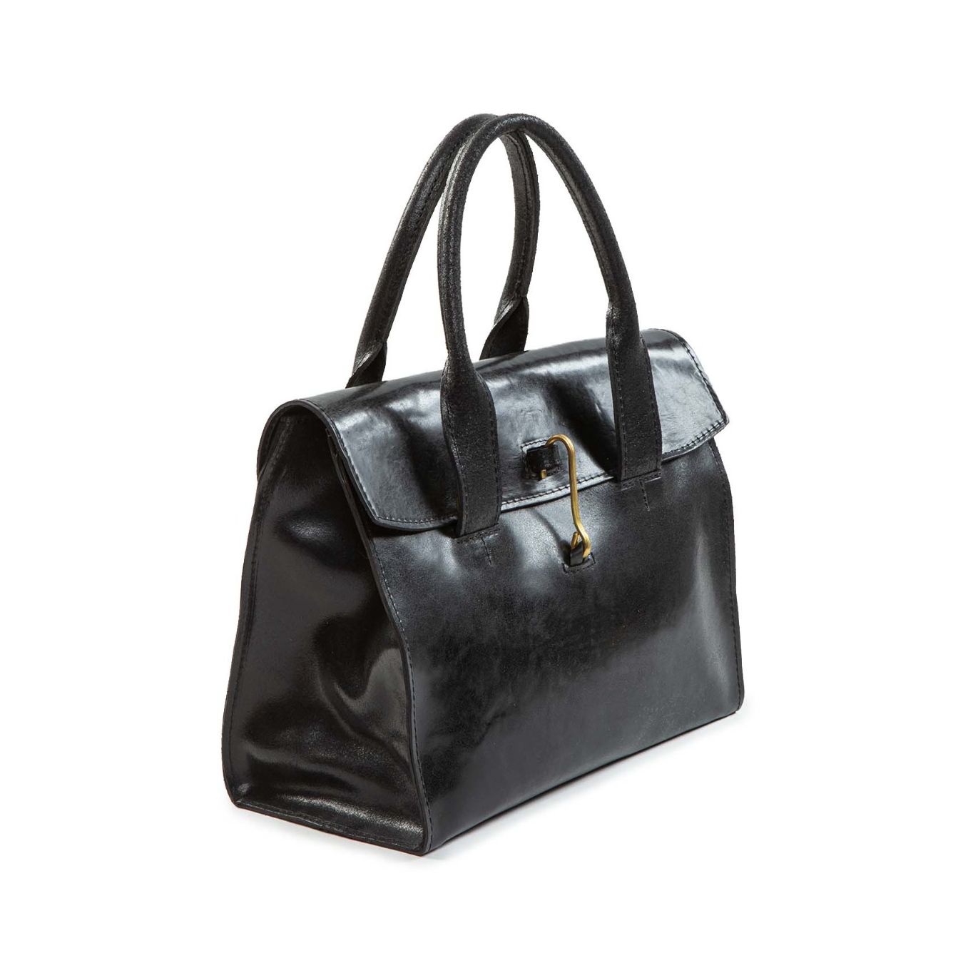shopper DOCTOR M LUX in pelle nera lato