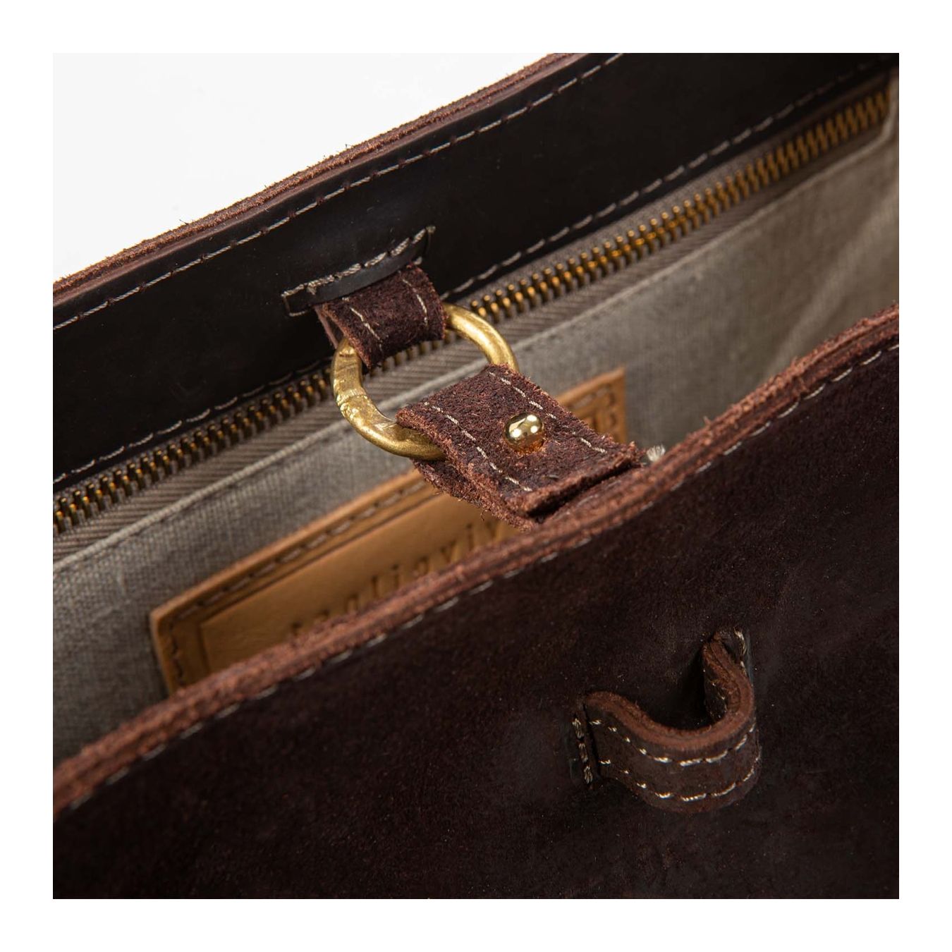 shopper DOCTOR M in pelle marrone aperta