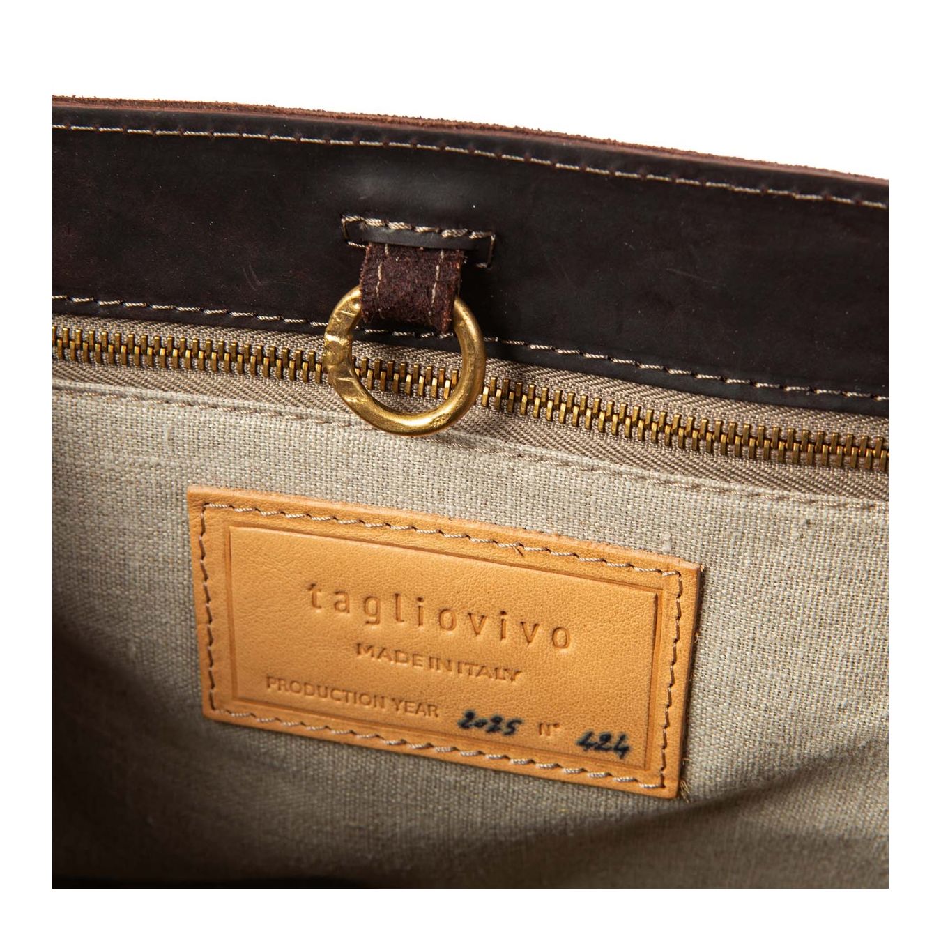 shopper DOCTOR M in pelle marrone interno
