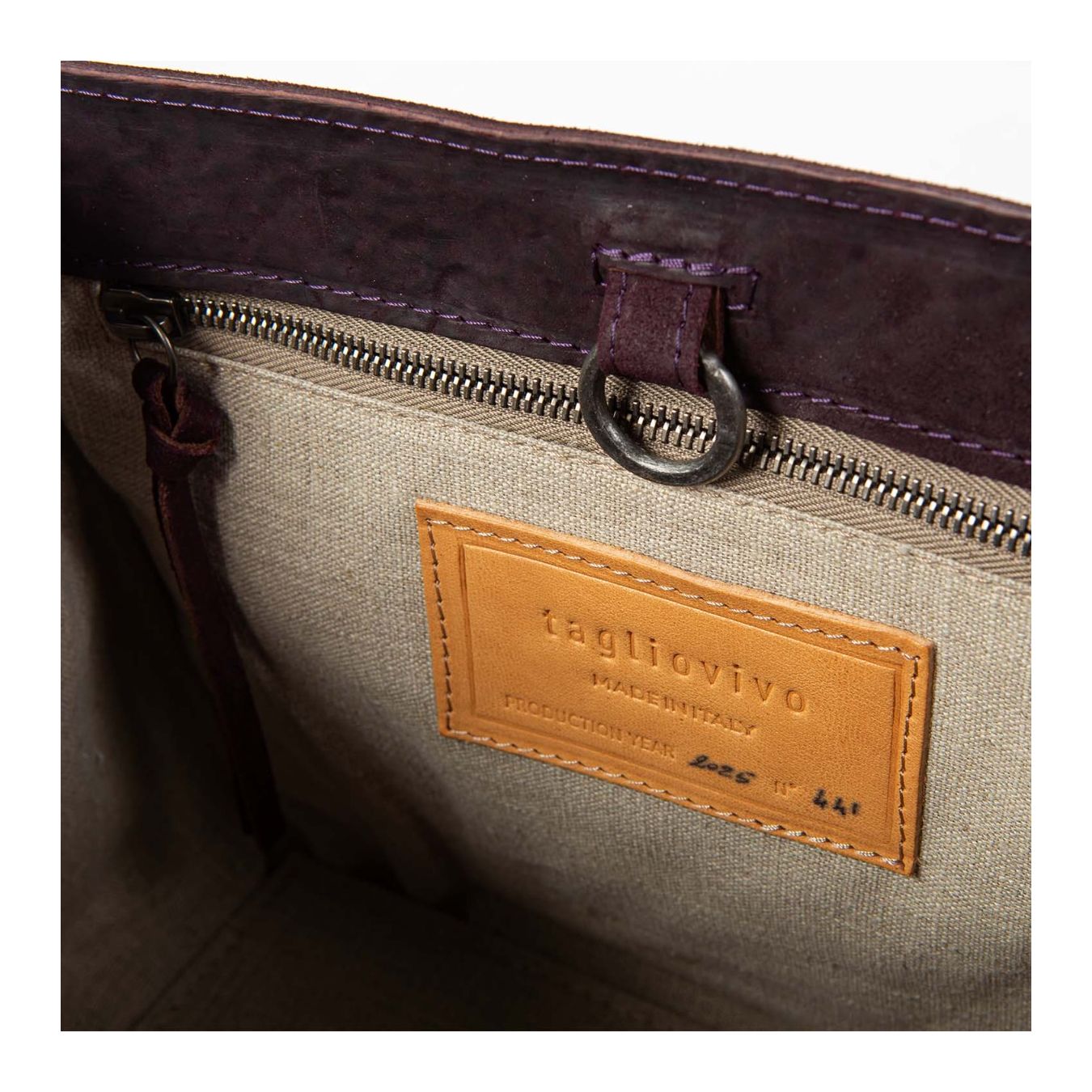 shopper DOCTOR M in pelle viola interno