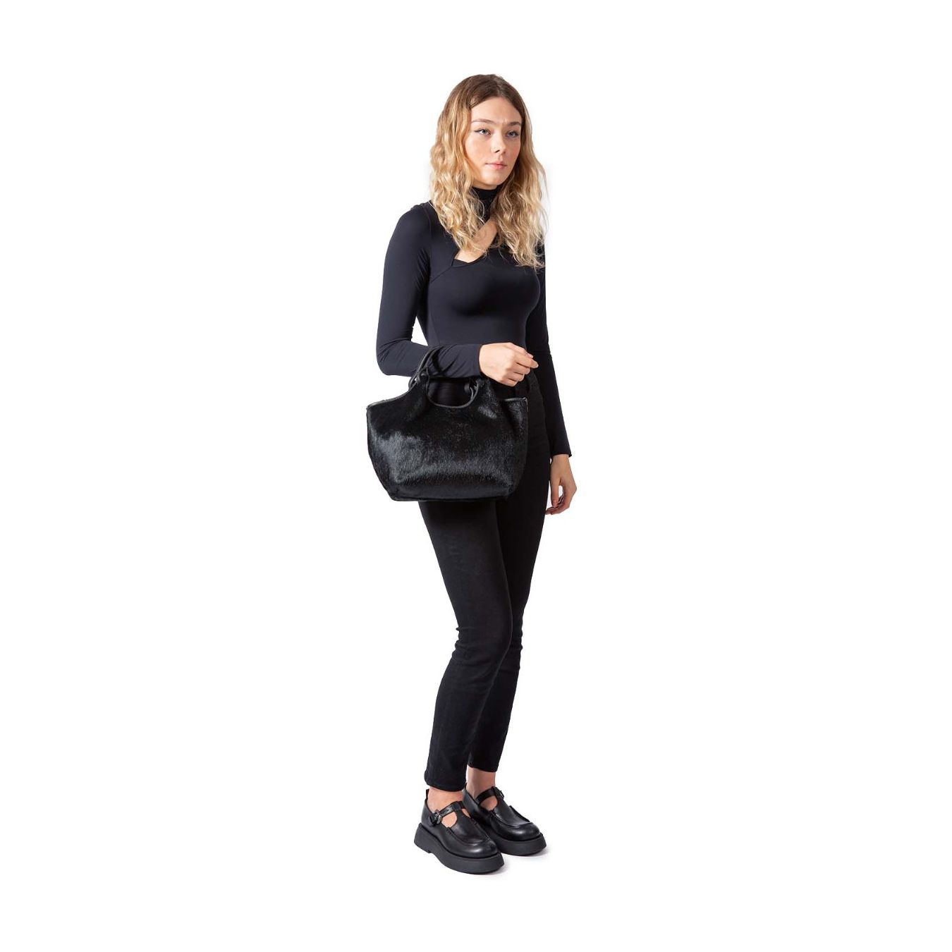 shopper DUA media in cavallino nero 